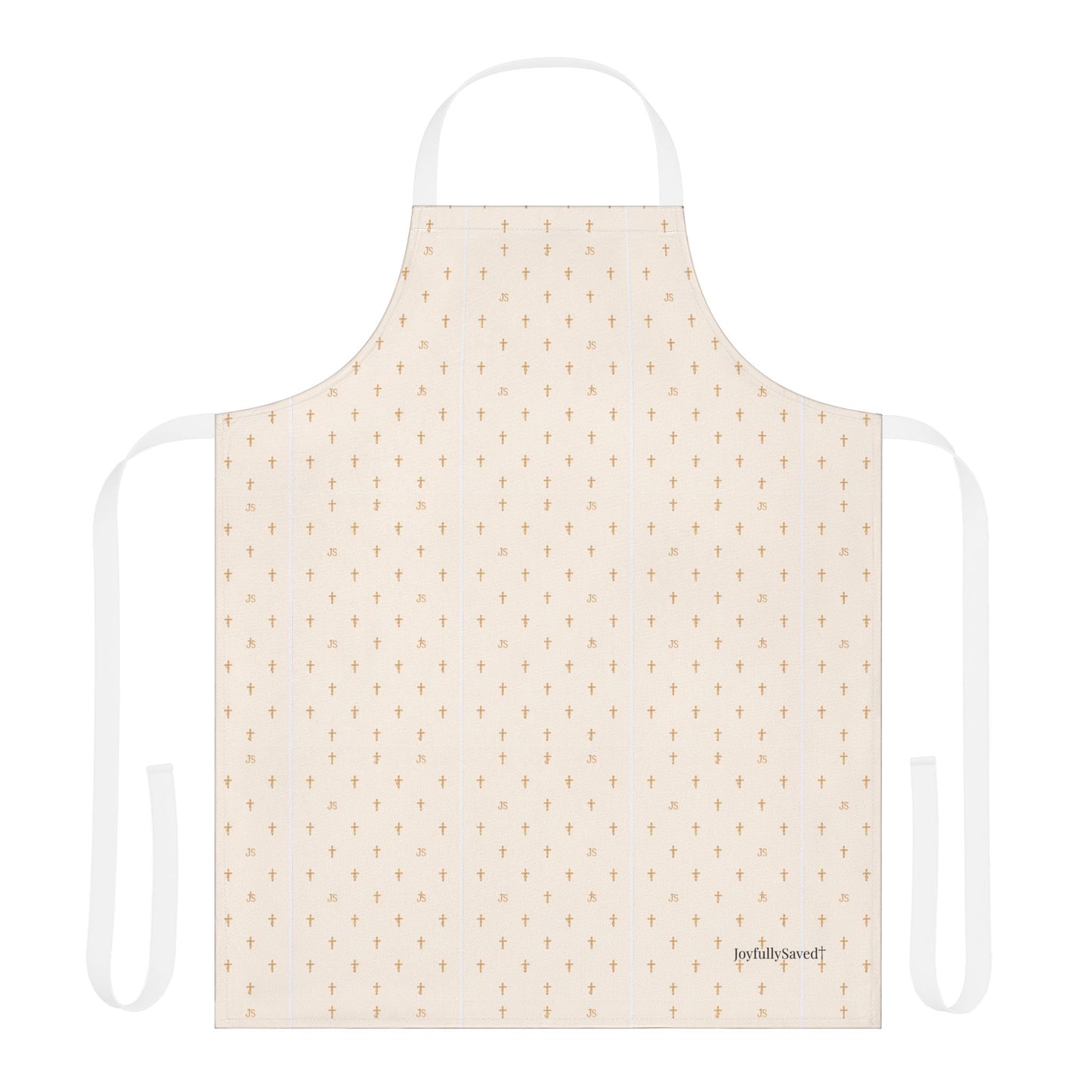 Christian Cross Cream Apron —Faith Kitchen Apron