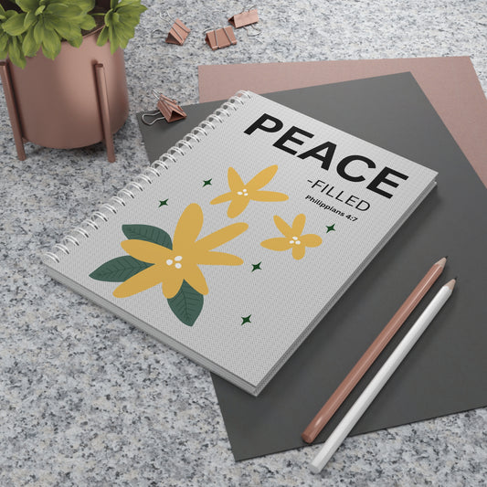 Peace - filled Spiral Notebook Philippians 4:7 — Inspirational  Journal for Daily Devotion & Faith Notes