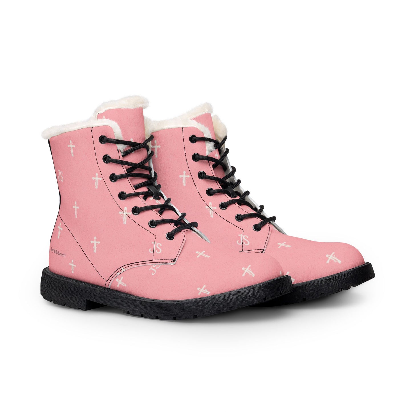 Women's Pink Cross Christian Boots — Signature Cross Pattern, Christian