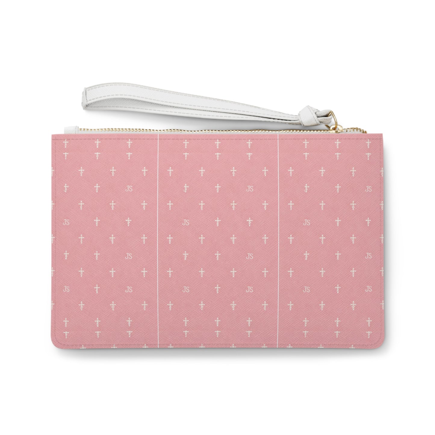 Christian Pattern Wristlet Clutch — Pink, with wrist strap