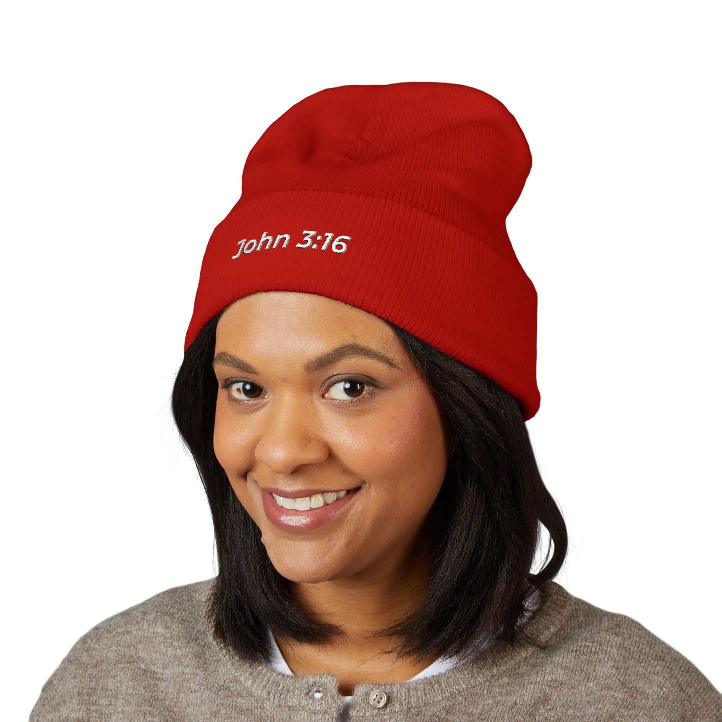 John 3:16 Embroidered Cuffed Beanie