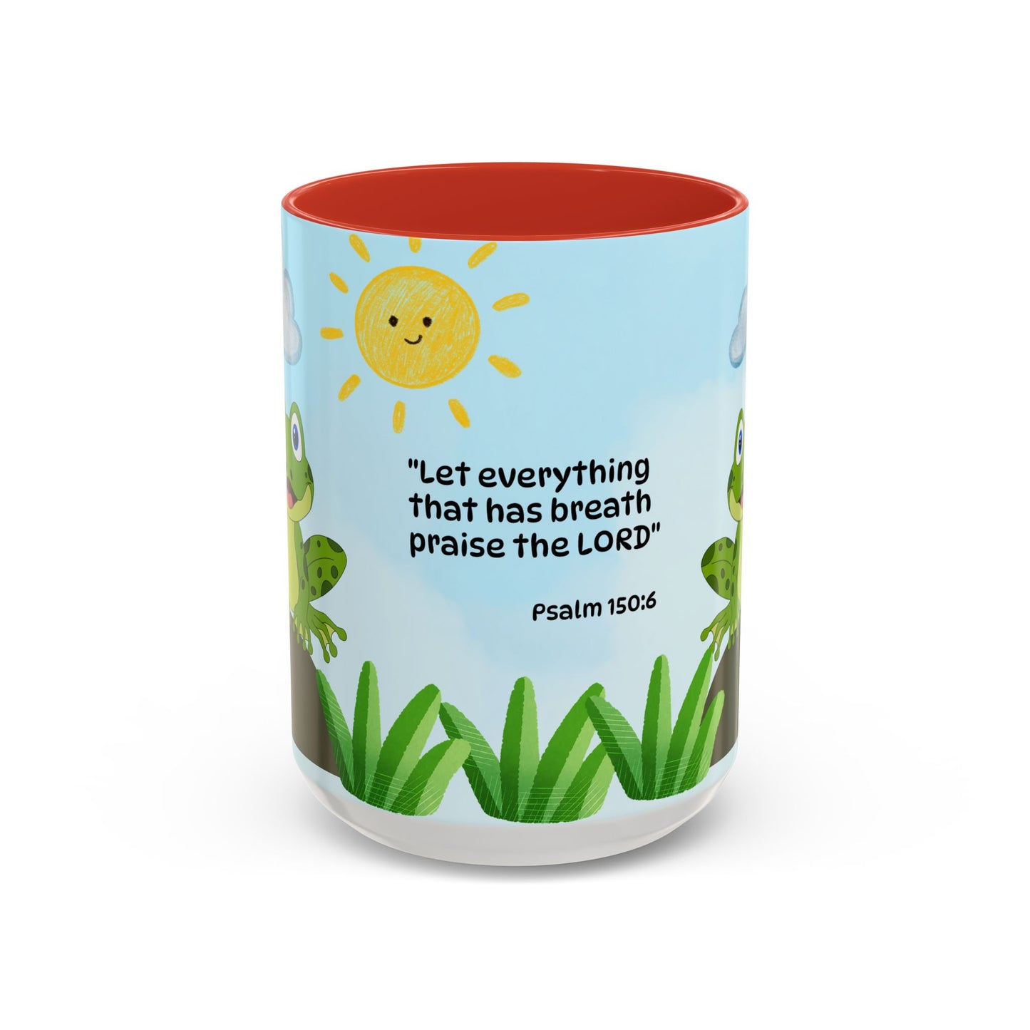 Frog Coffee Mug — Christian Ceramic Mug (Psalm 150:6)
