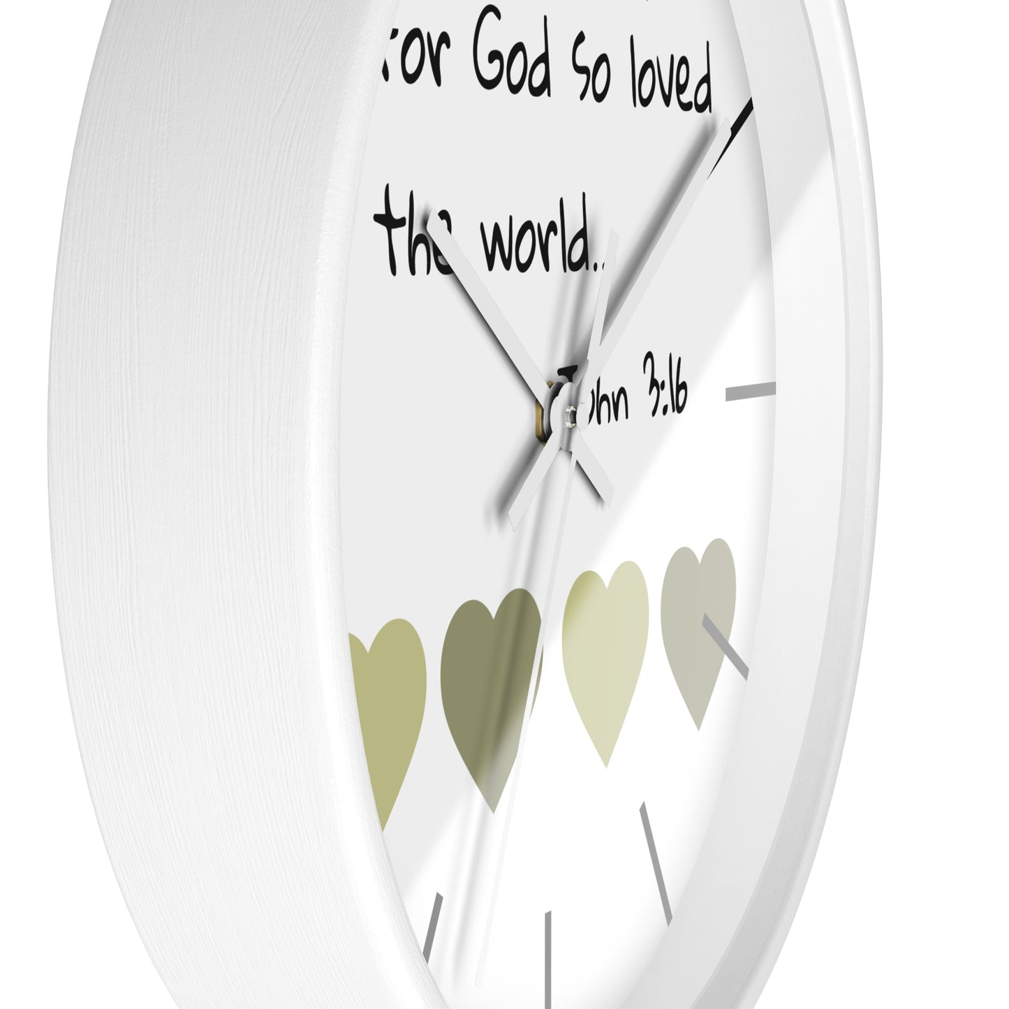 Wall Clock - "For God So Loved the World" John 3:16 Christian Heart Wall Clock