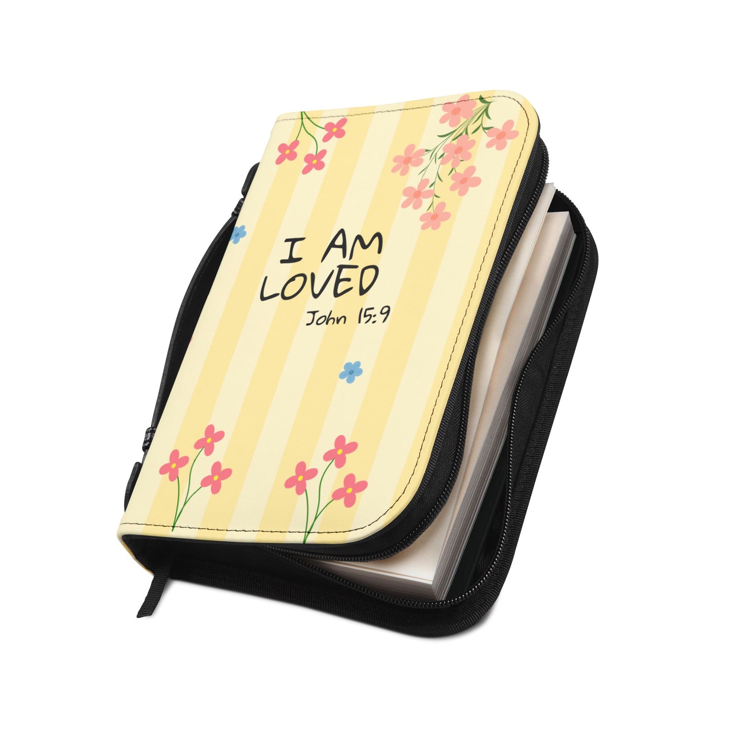 Bible Cover — "I Am loved" John 15:9 Flowers Design