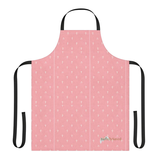 Christian Cross Pink Apron —Faith Kitchen Apron