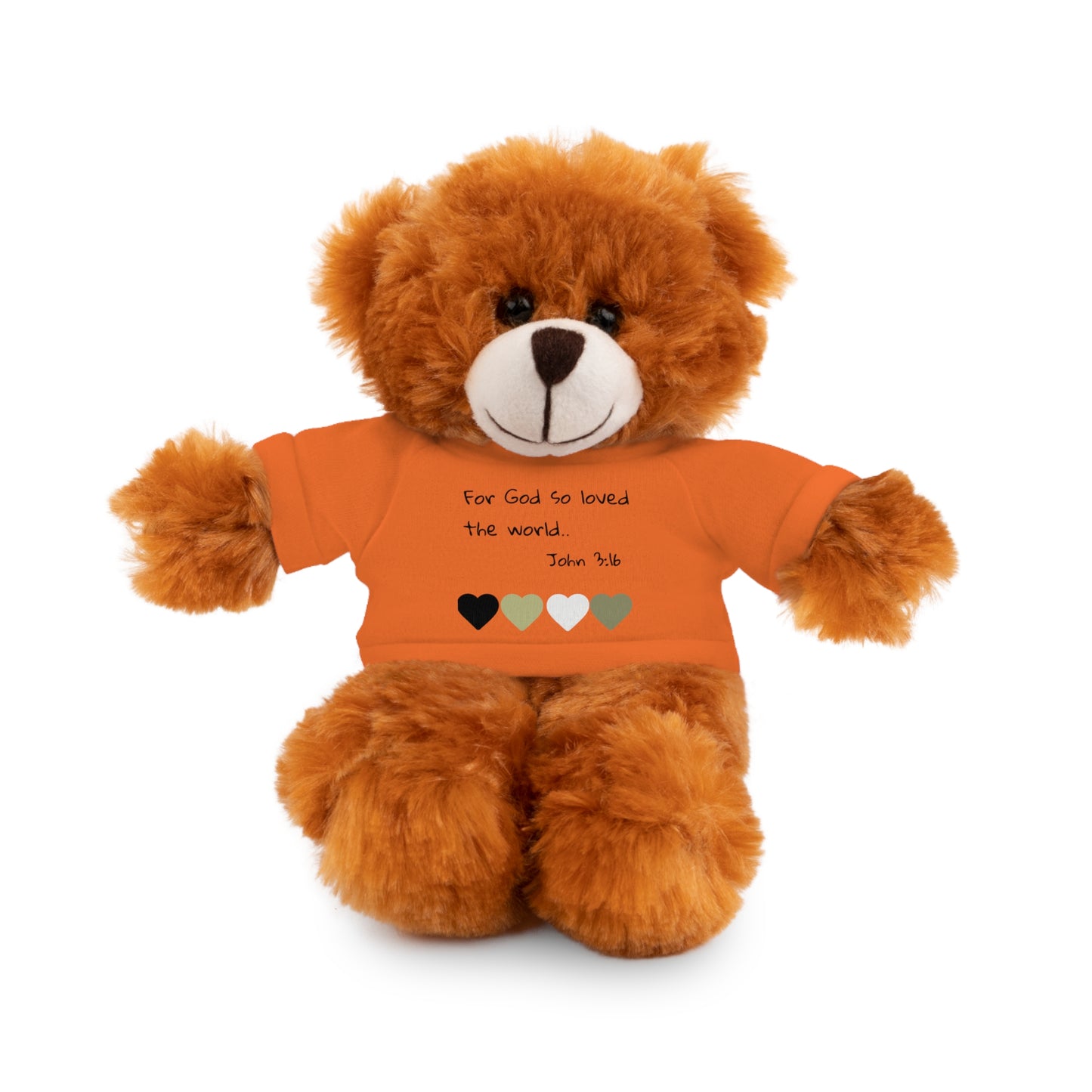 Christan Plush Toy, John 3:16  — Stuffed Animal with 'I Am a Child of God' T‑Shirt