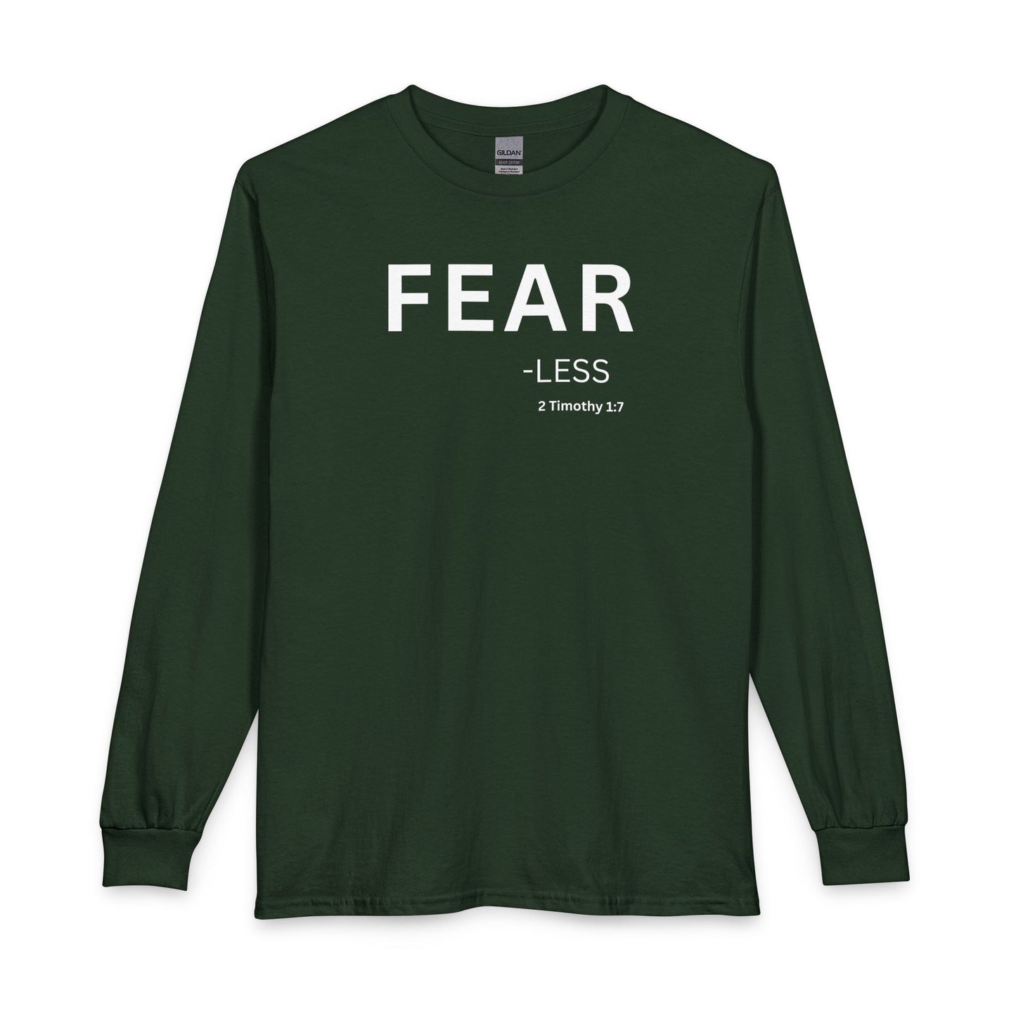 Fear-Less Long Sleeve Tee – Christian Shirt (2 Timothy 1:7)