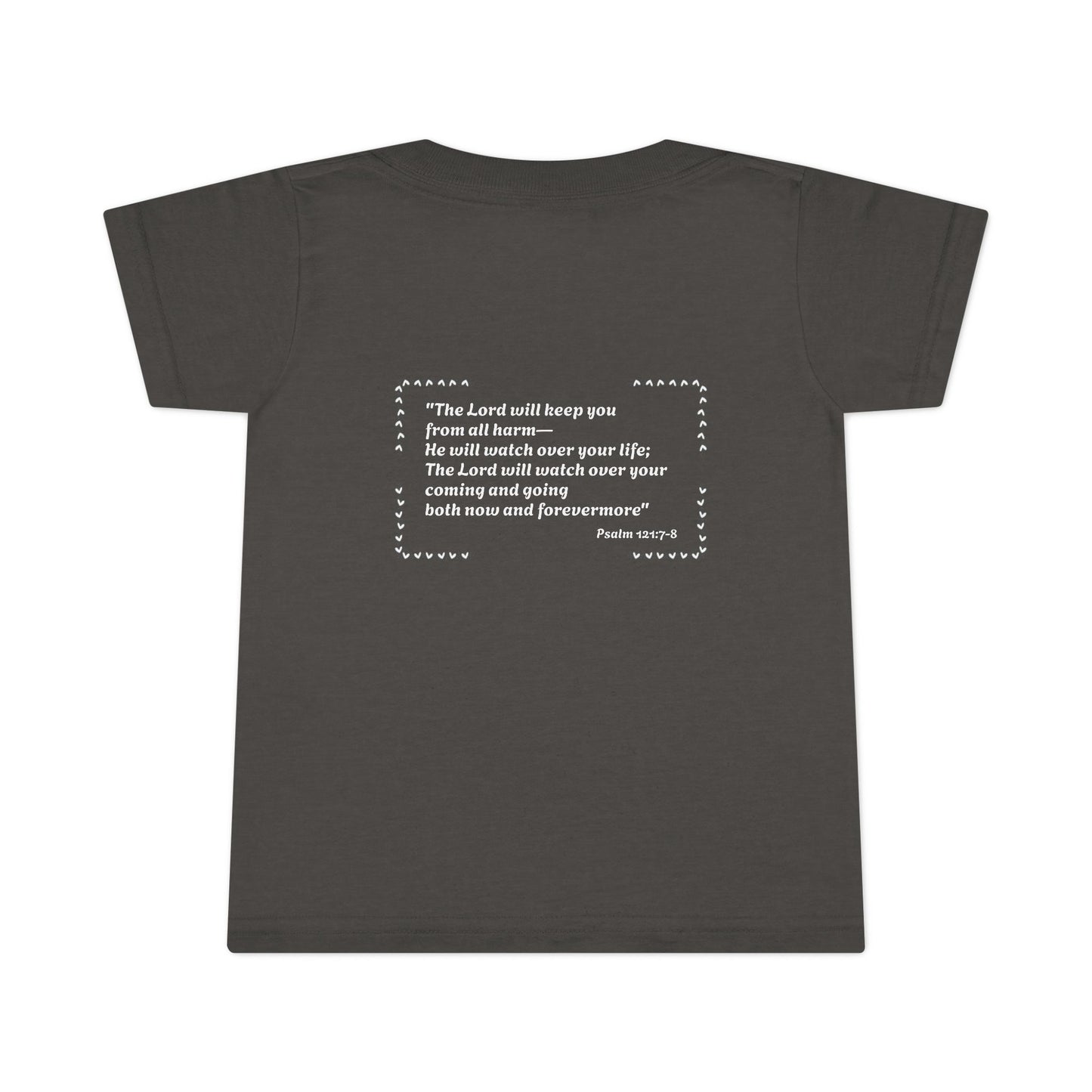 Christian Toddler T-Shirt —  Heart & Cross Tee (Psalm 121:7-8)