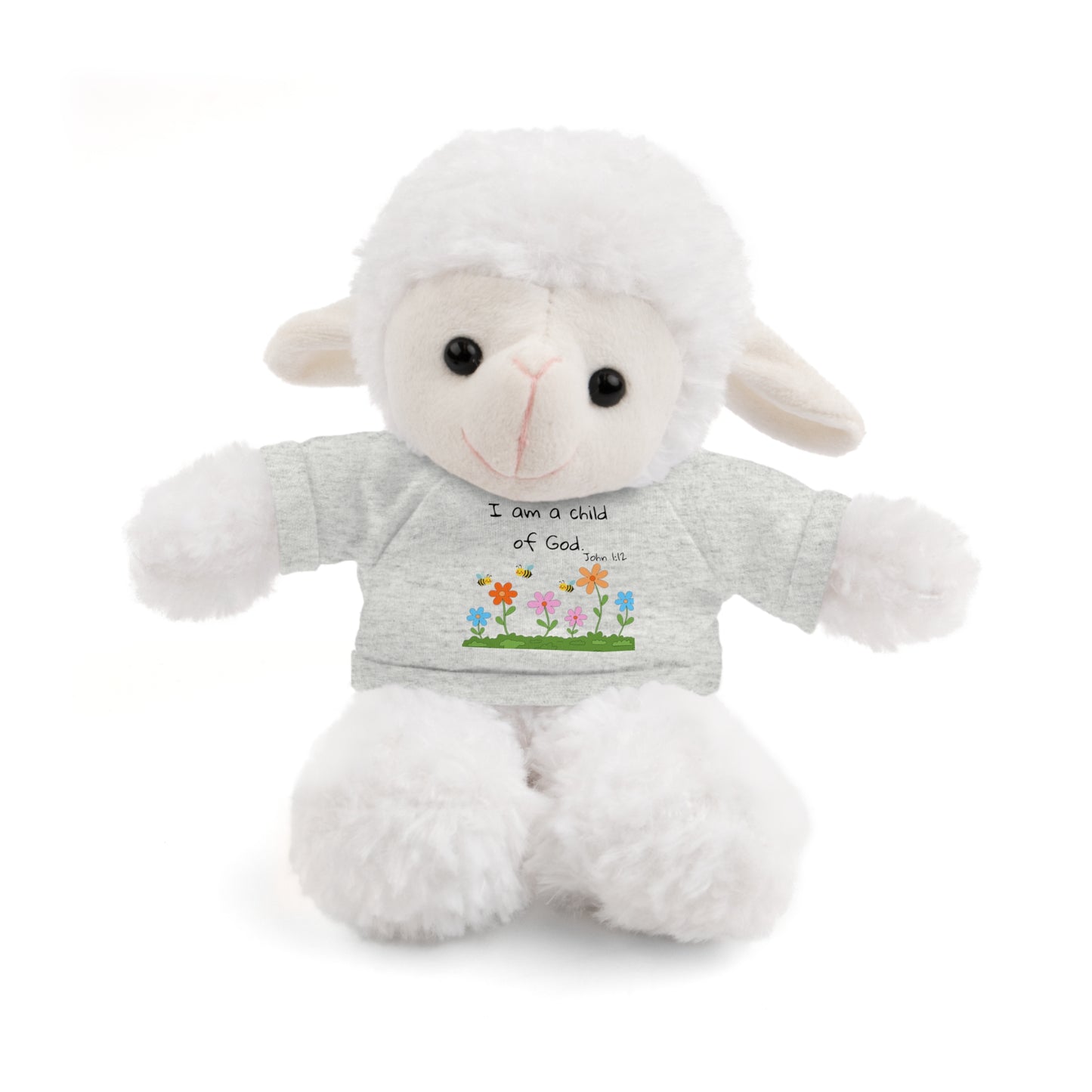 Christan Plush Toy, John 1:12  — Stuffed Animal with 'I Am a Child of God' T‑Shirt