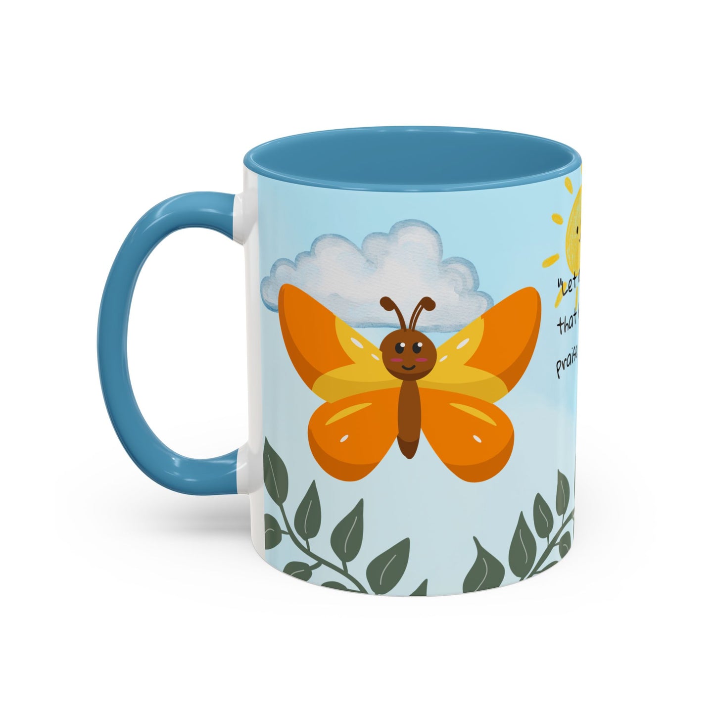 Butterfly Coffee Mug — Christian Ceramic Mug (Psalm 150:6)