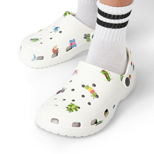 Kids EVA Foam Clogs  with Charms— "Bugs & Blessings" Pattern Christian Slip-Ons