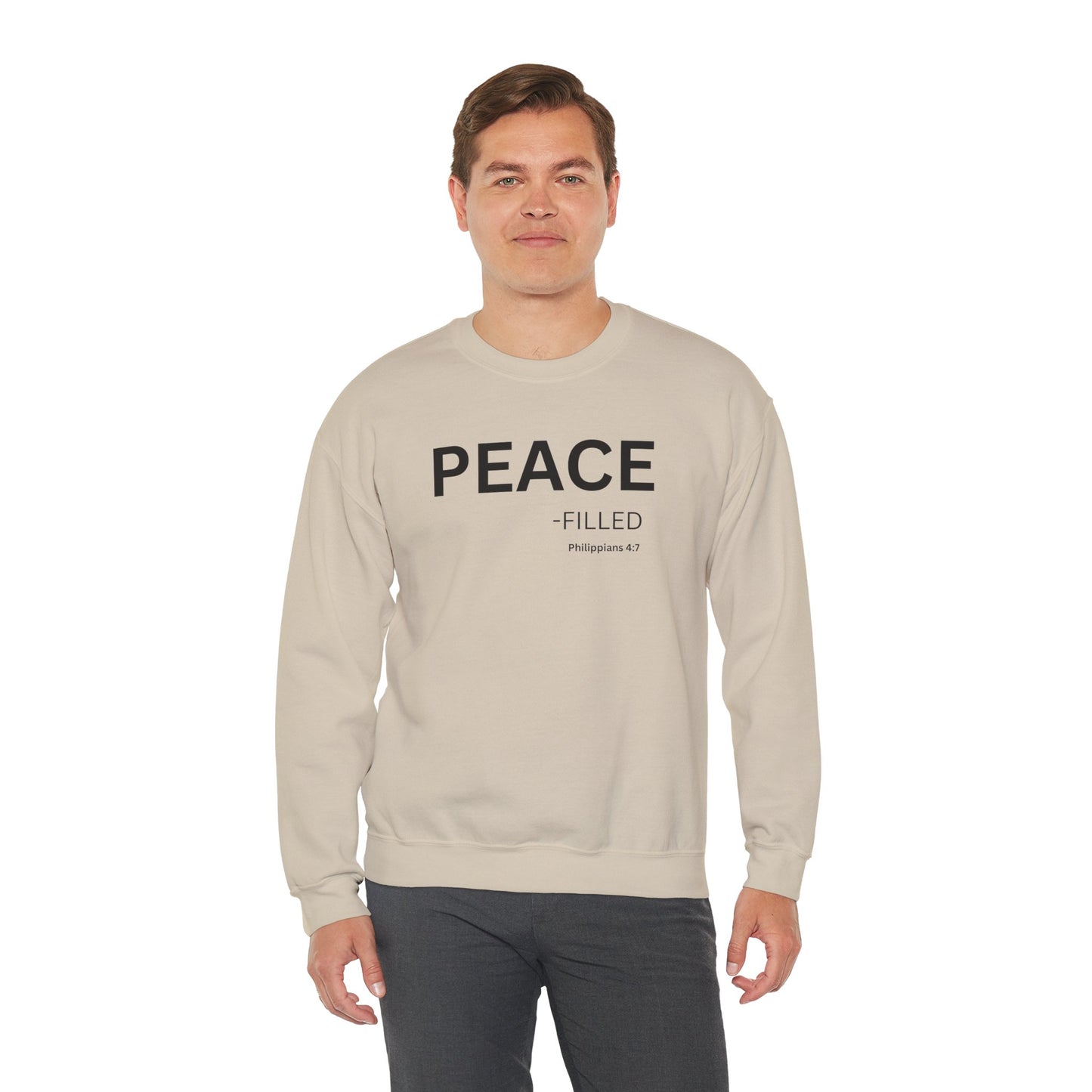 PEACE-filled Sweatshirt | Chritian Unisex clothing ( Philippians 4:7)