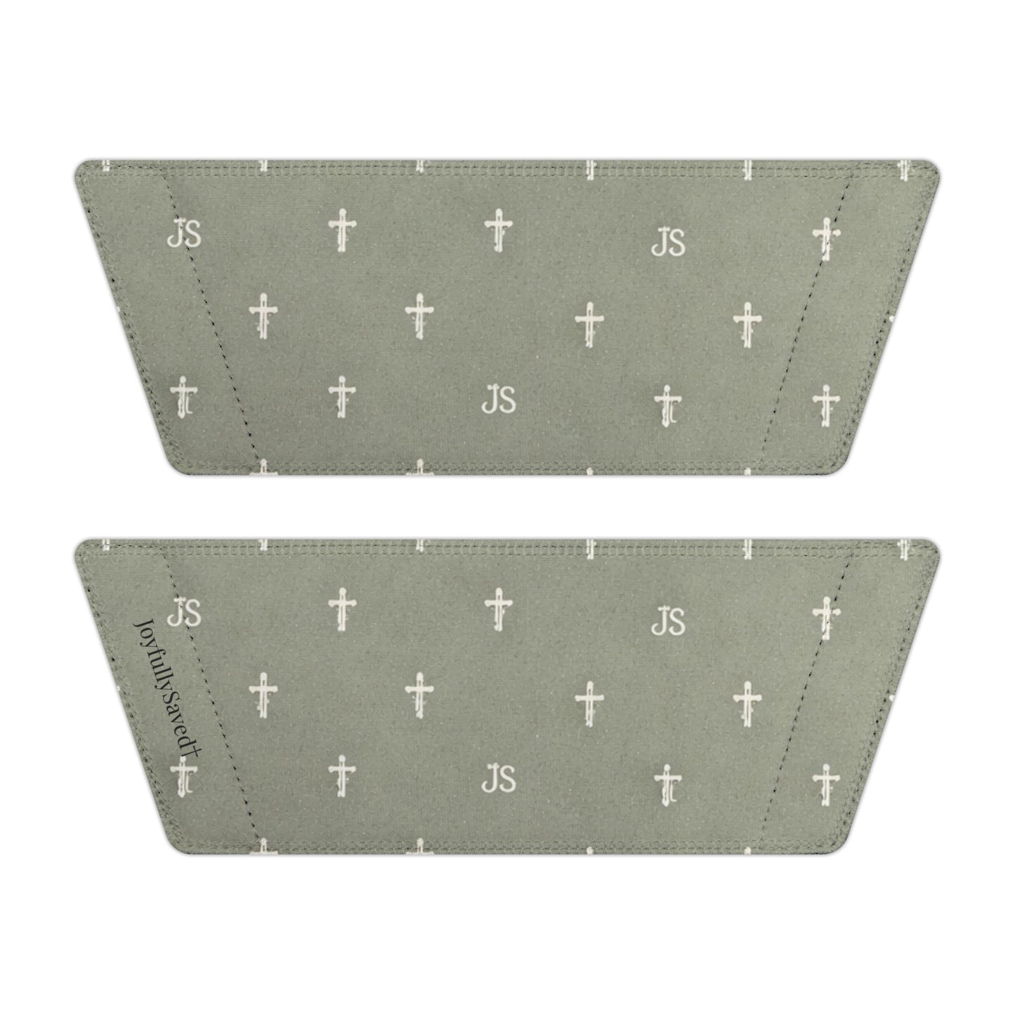 Christian Cross Slides — Youth Removable-Strap Sandals with Sage Cross Pattern