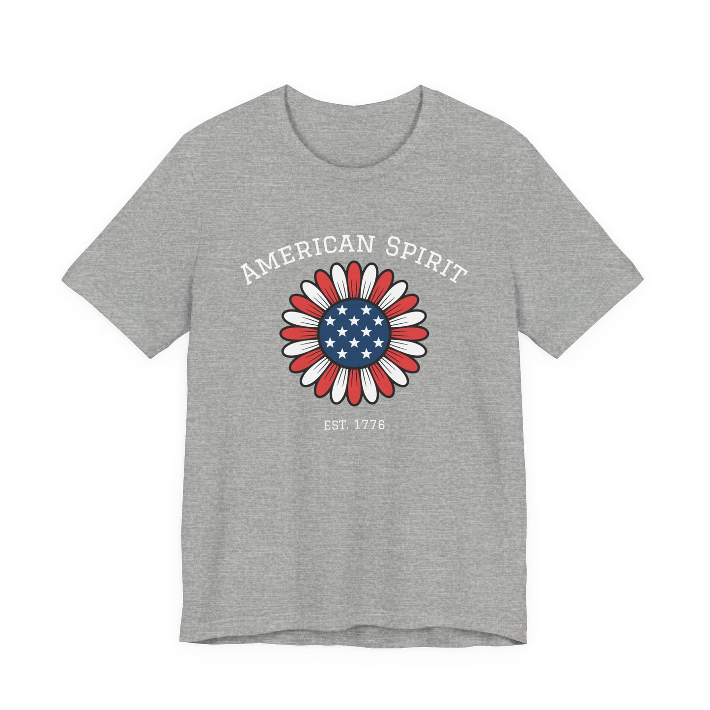 American Spirit T-Shirt — Patriotic Daisy Graphic Tee (Est. 1776)