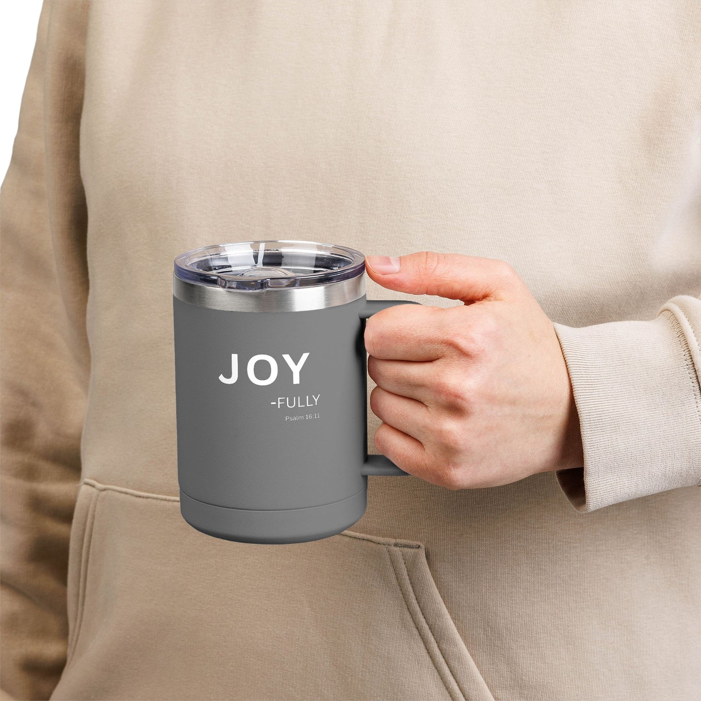 JOY-fully 15oz Coffee Mug Tumbler — Christian Faith Gift, John 1:16