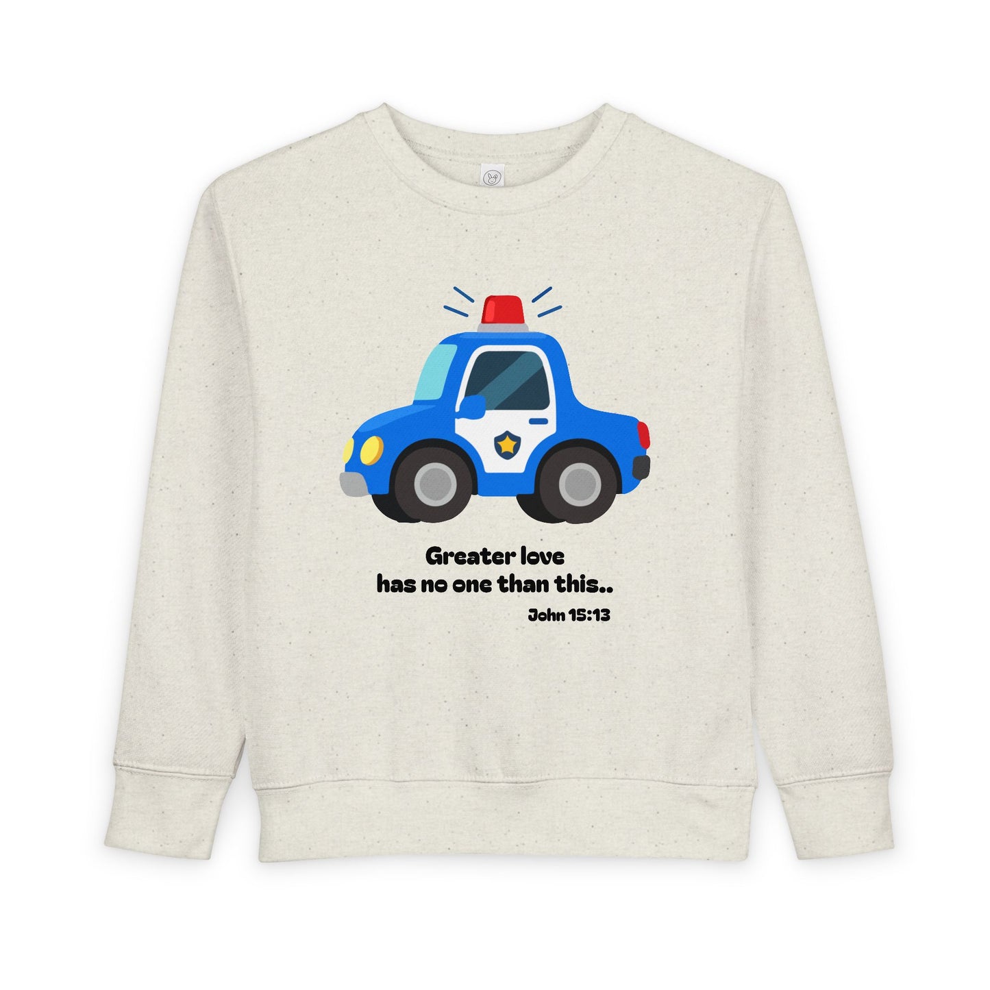 Christian Toddler Sweatshirt • Police Car Kids Pullover (John 15:13)