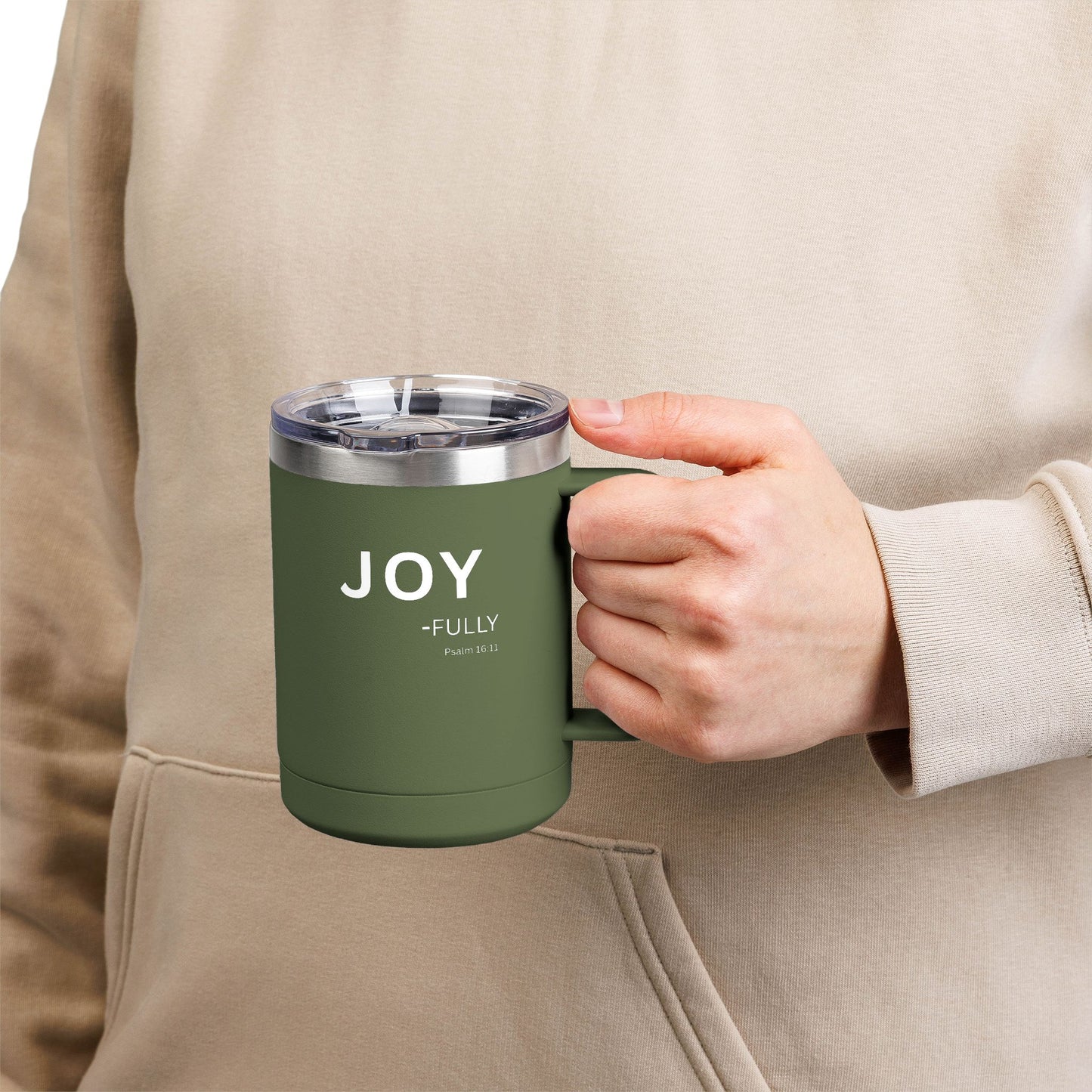 JOY-fully 15oz Coffee Mug Tumbler — Christian Faith Gift, John 1:16
