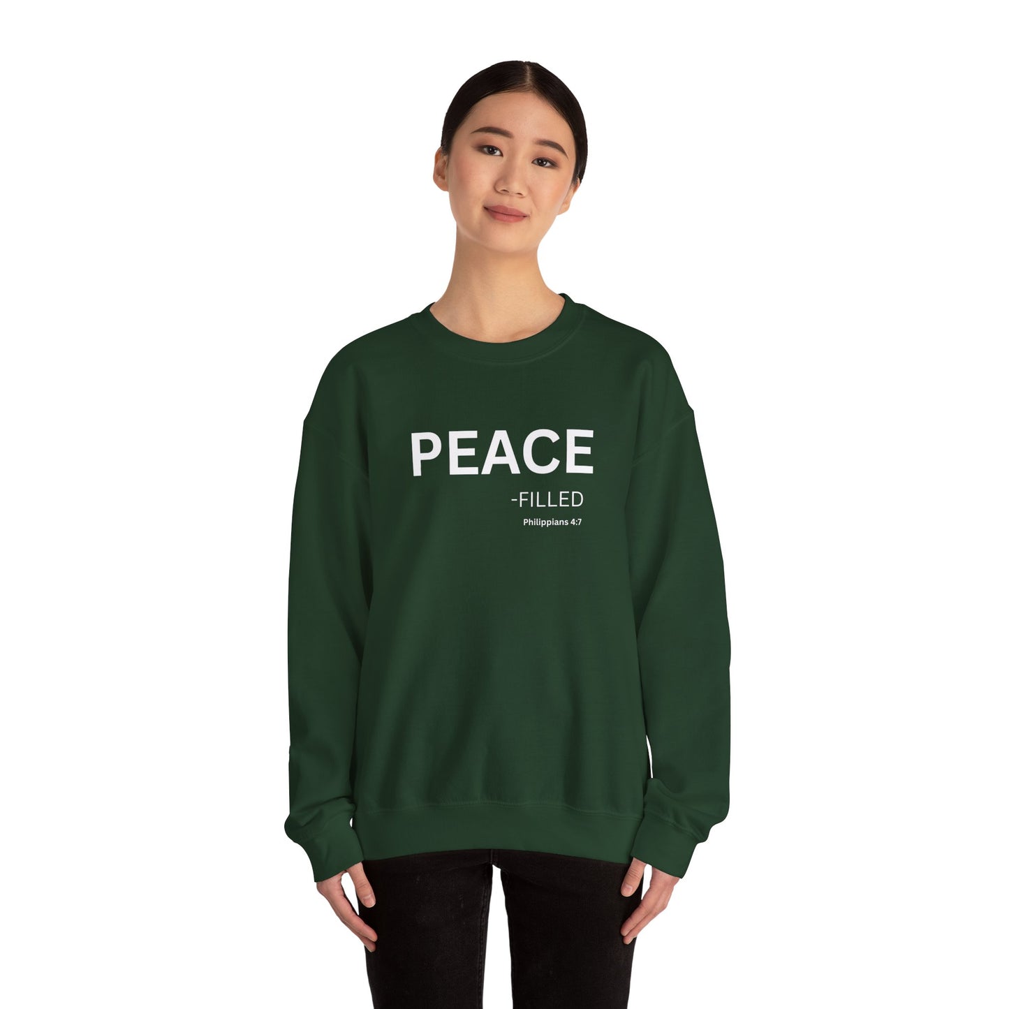 PEACE-filled Sweatshirt | Chritian Unisex clothing ( Philippians 4:7)
