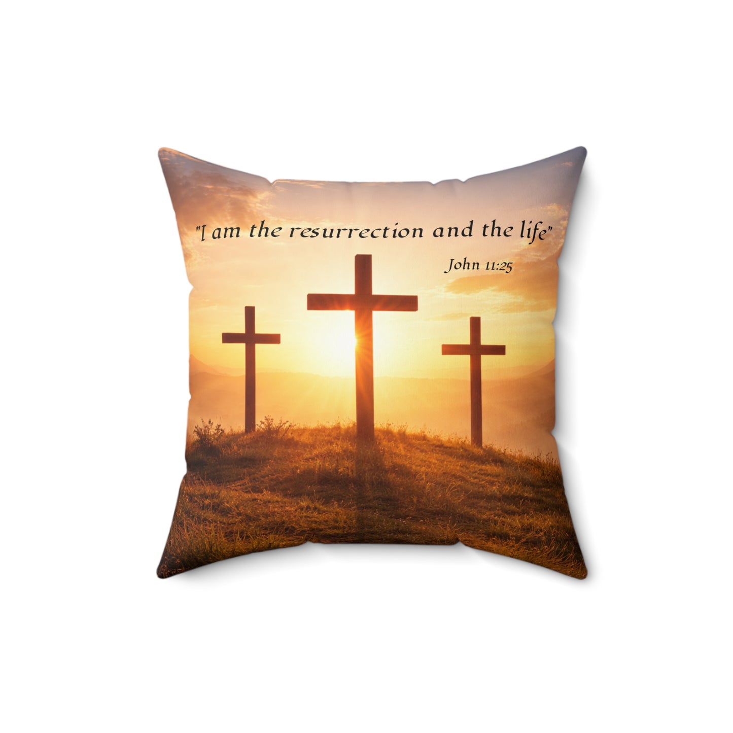 "I am the resurrection.." John 11:25 Decorative Pillow — Christian Throw Pillow