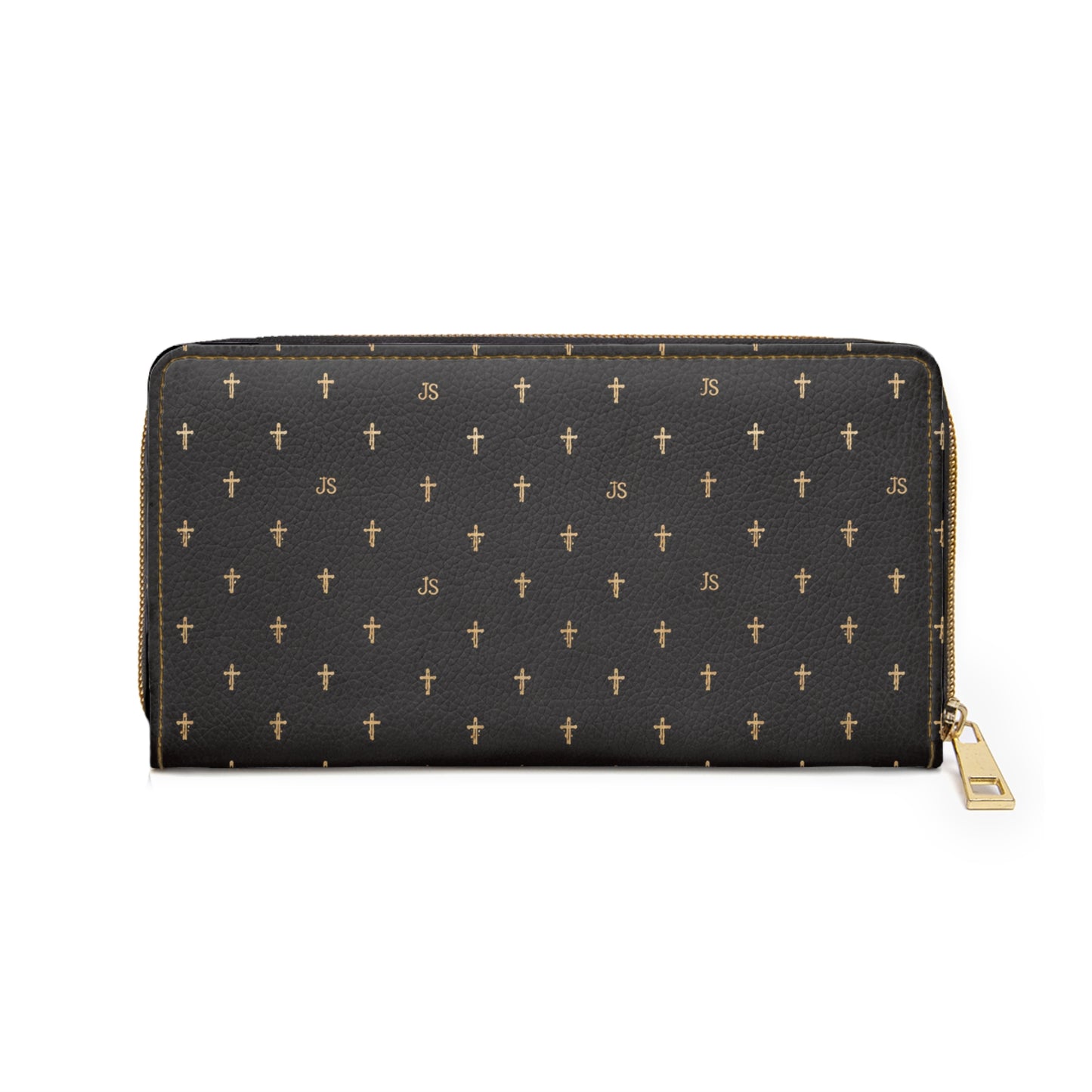 Black Zipper Wallet — Christian Signature Cross Wallet