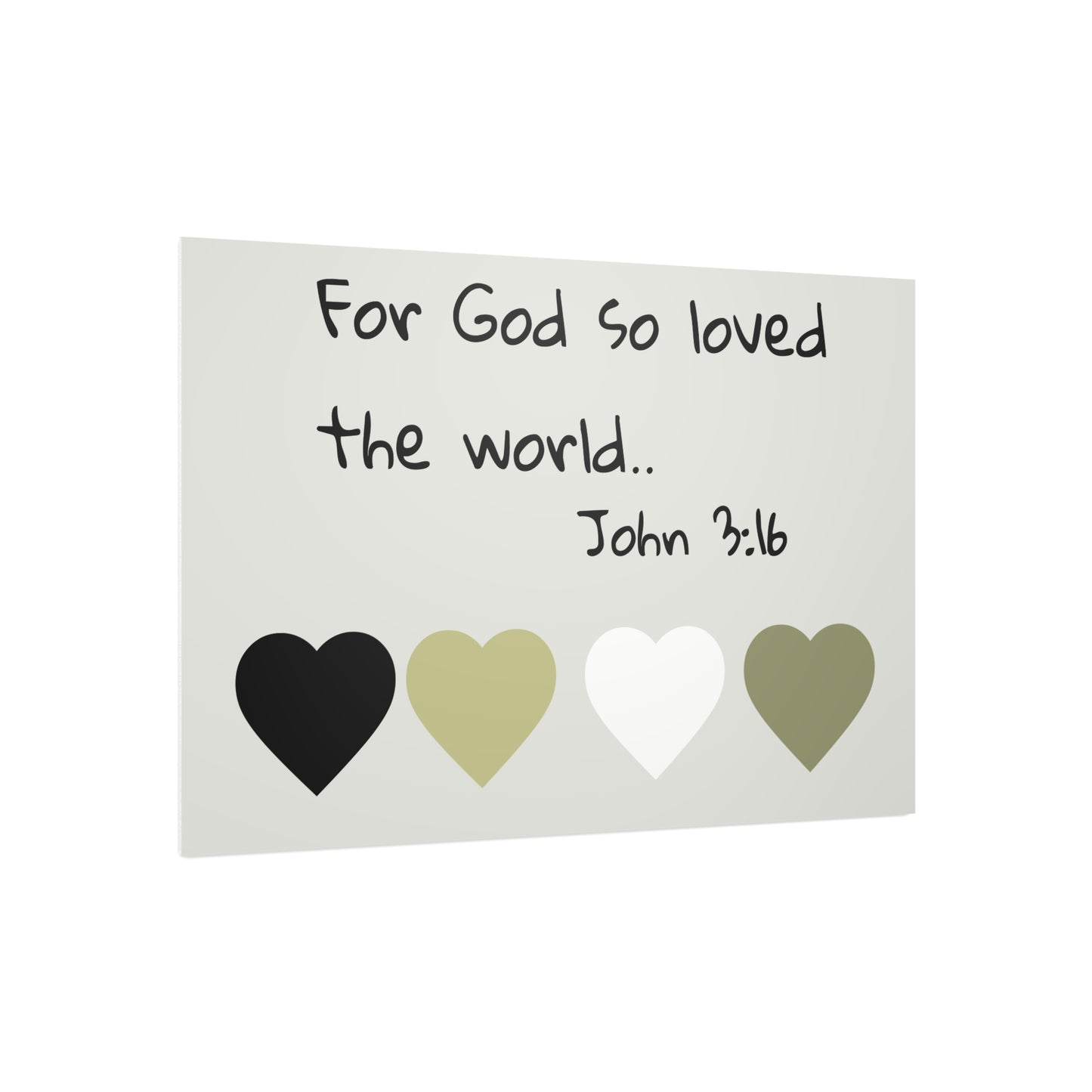 Foam Board — "For God So Loved the World" John 3:16 Christian Wall Art (Hearts Accent)