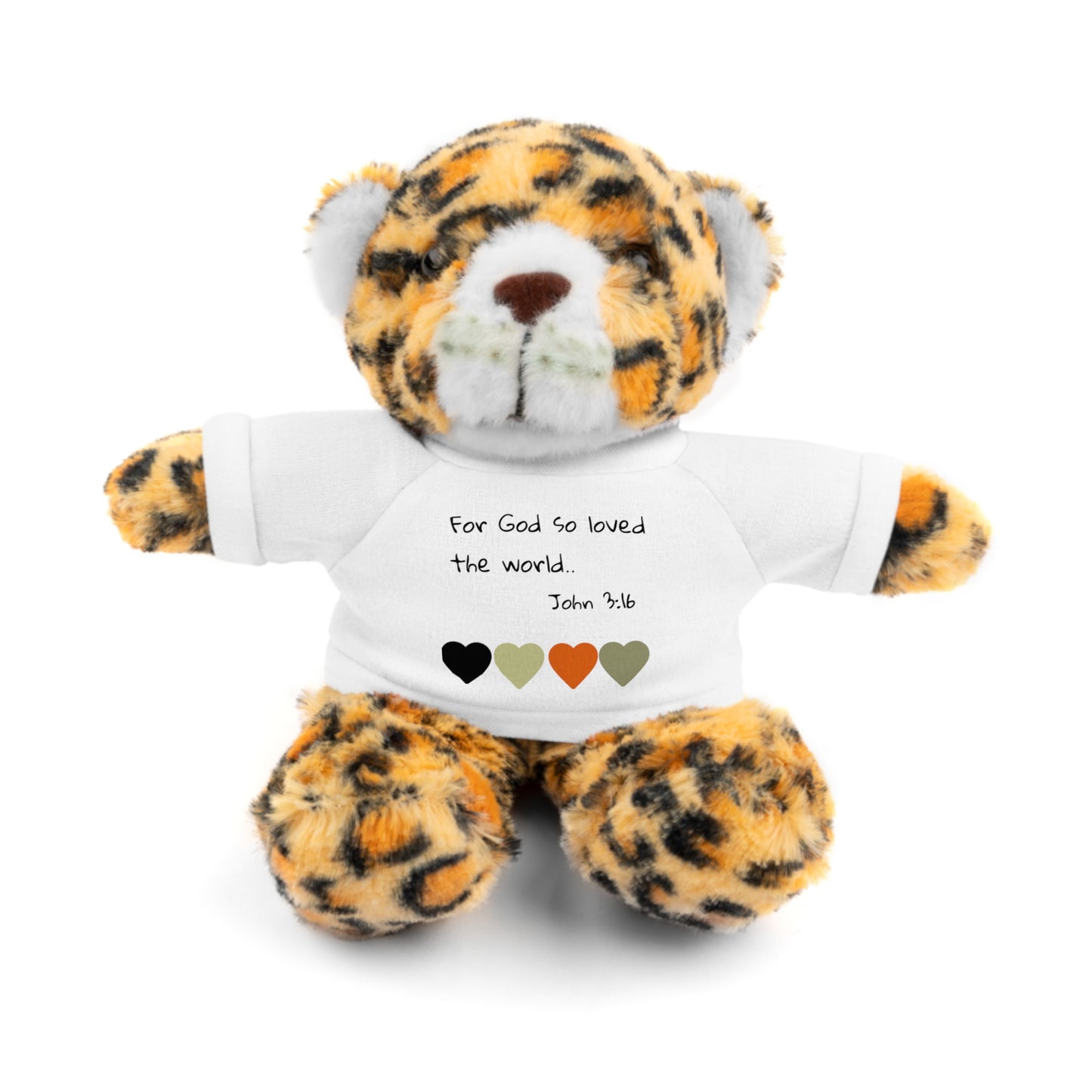 Christan Plush Toy, John 3:16  — Stuffed Animal with 'I Am a Child of God' T‑Shirt