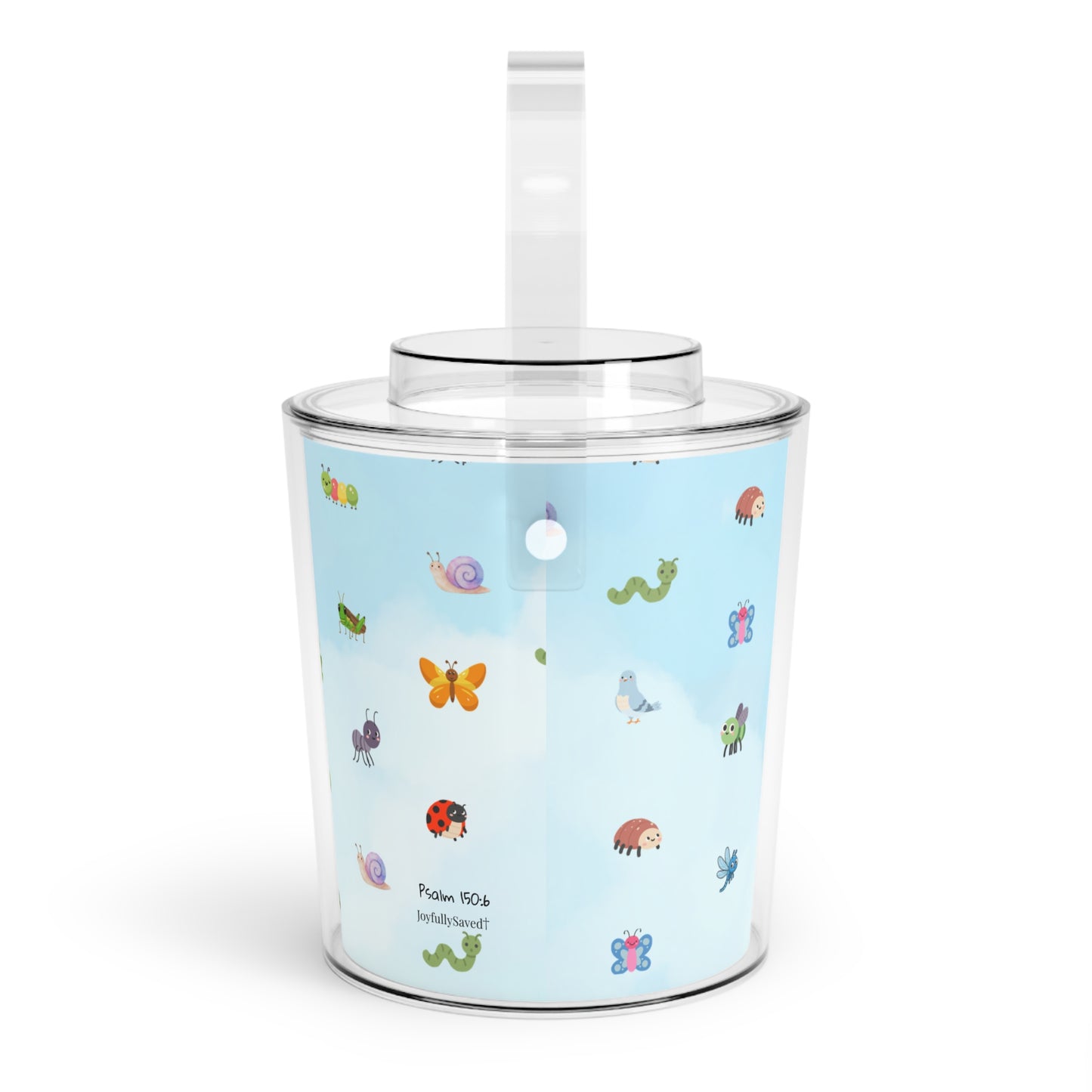 Cute Garden Critters Ice Bucket with Tongs – Acrylic Ice Cooler  Psalm 150:6