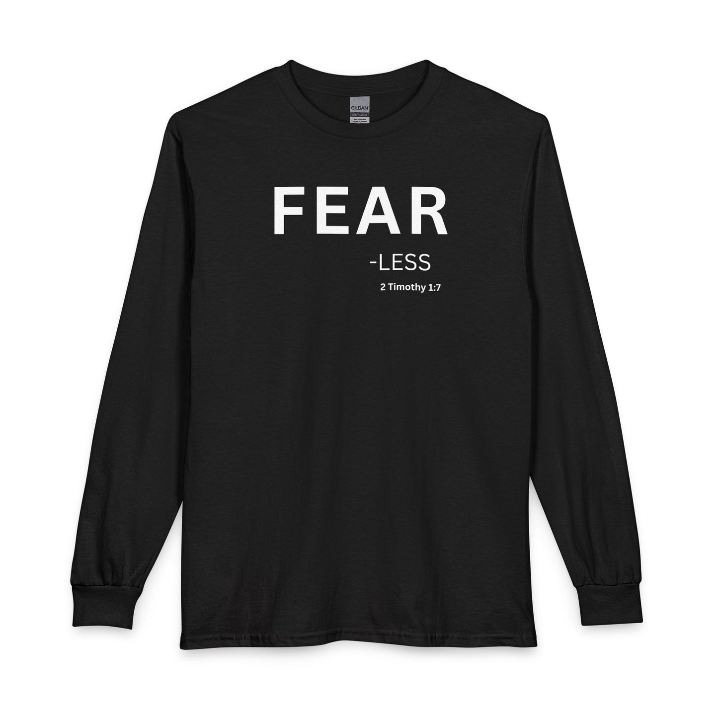 Fear-Less Long Sleeve Tee – Christian Shirt (2 Timothy 1:7)