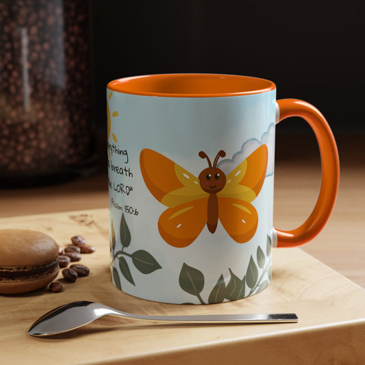 Butterfly Coffee Mug — Christian Ceramic Mug (Psalm 150:6)