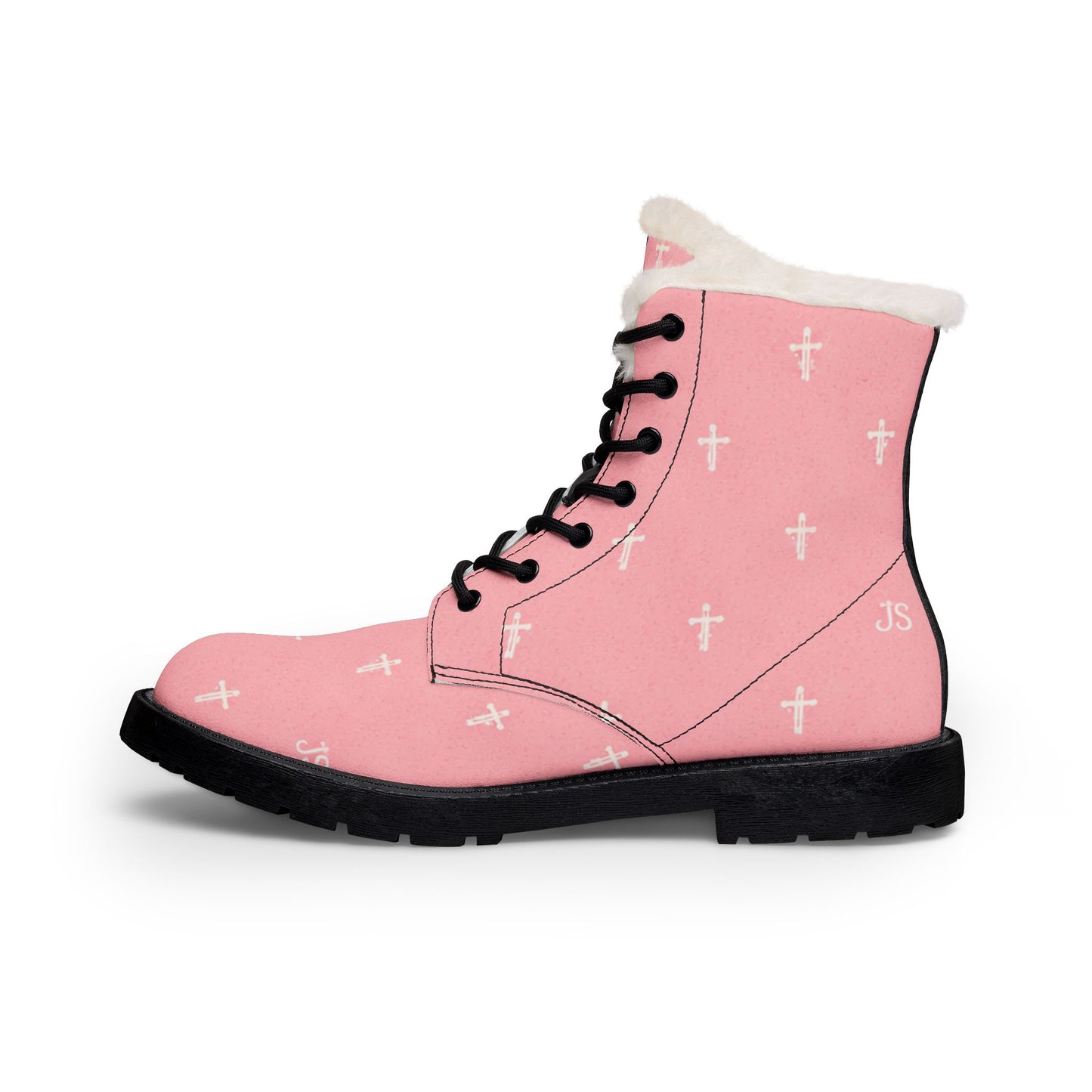 Women's Pink Cross Christian Boots — Signature Cross Pattern, Christian