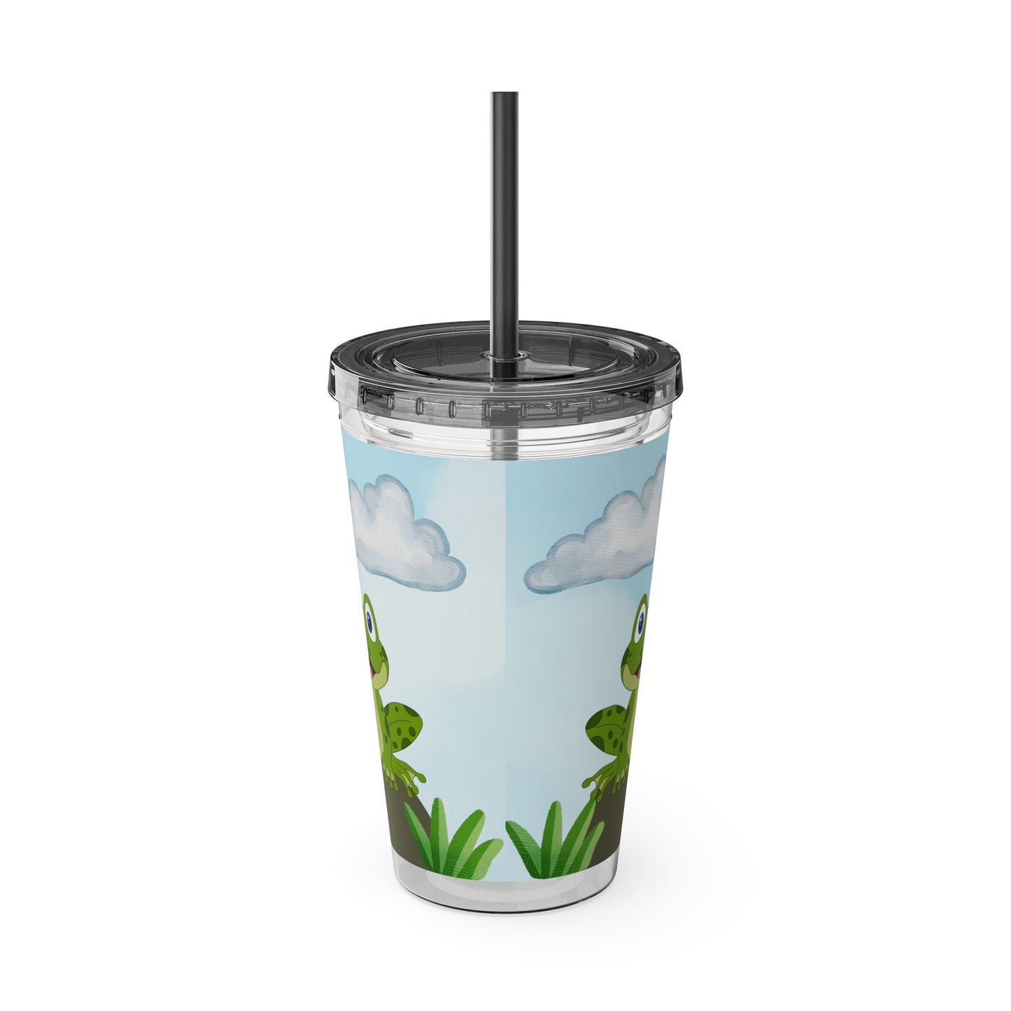 Frog 16oz Tumbler with Straw — Christian Cup (Psalm 150:6)
