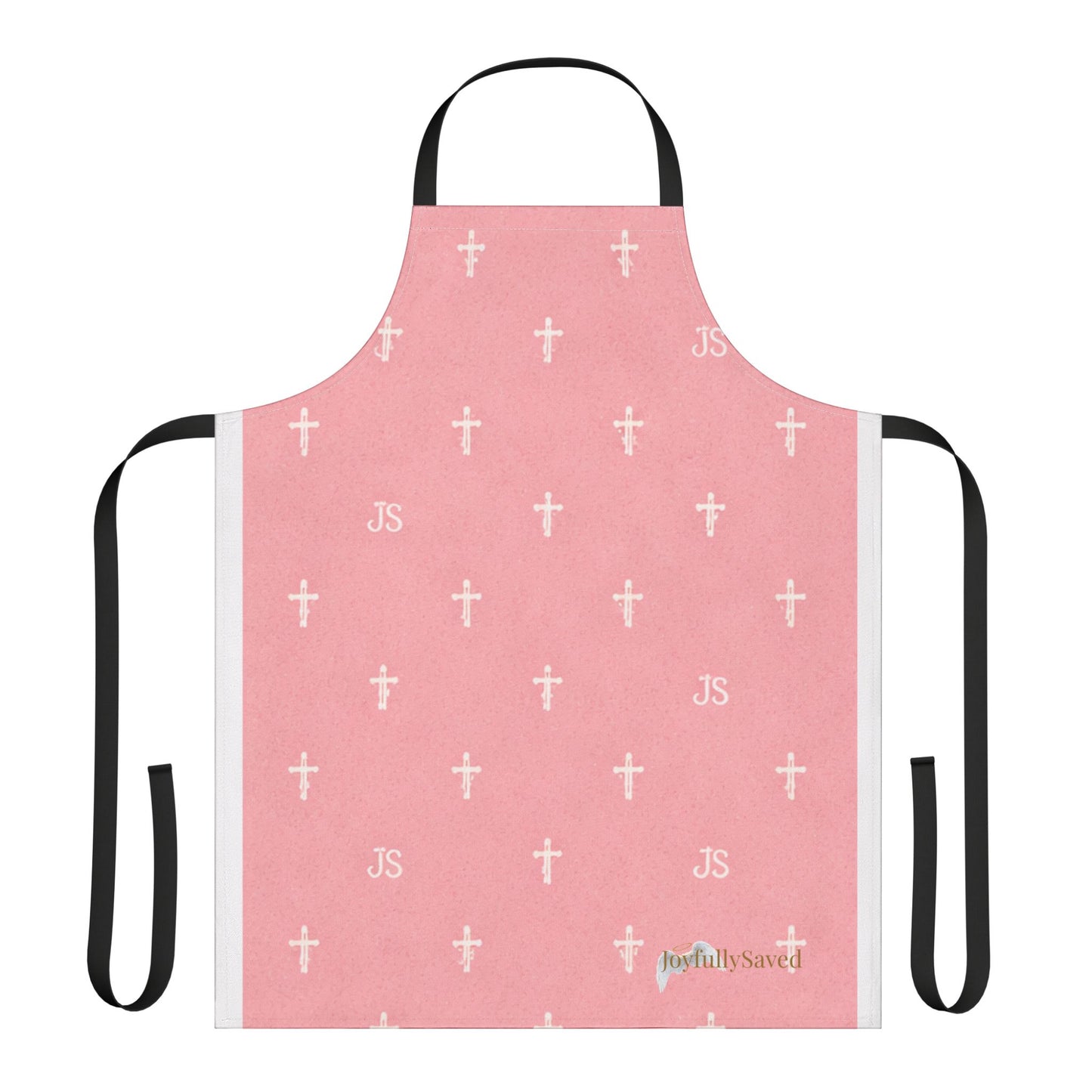 Christian Cross Pink Apron — large print, Faith Kitchen Apron