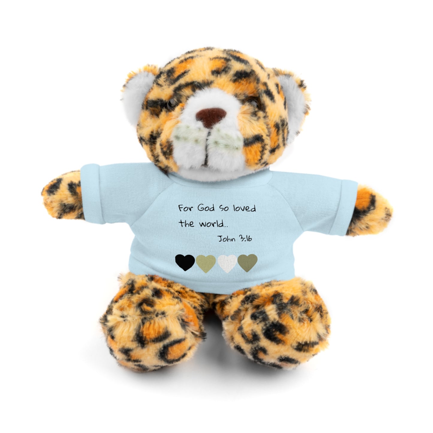 Christan Plush Toy, John 3:16  — Stuffed Animal with 'I Am a Child of God' T‑Shirt