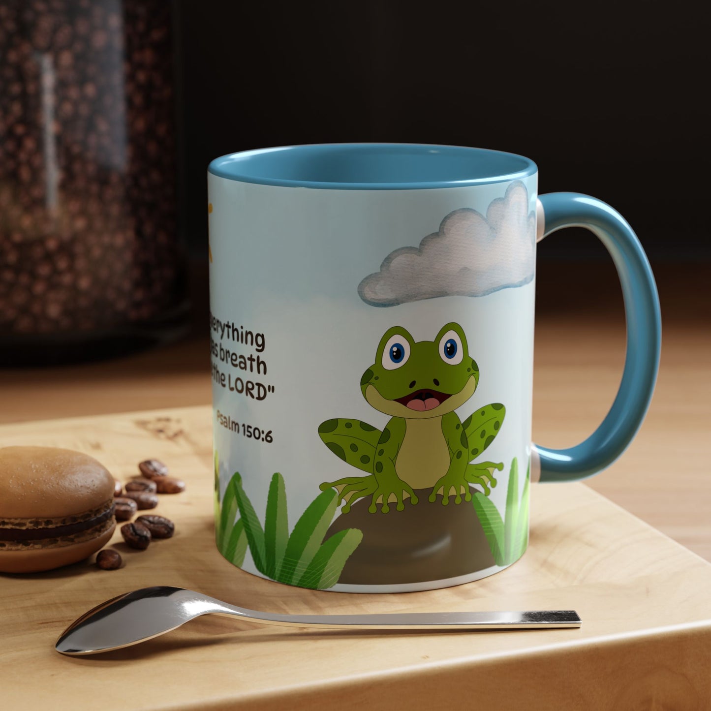 Frog Coffee Mug — Christian Ceramic Mug (Psalm 150:6)