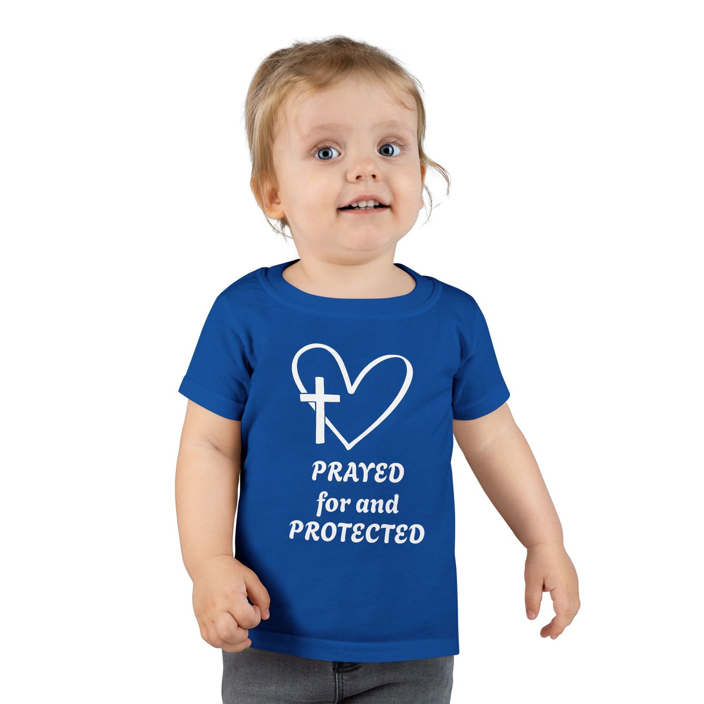 Christian Toddler T-Shirt —  Heart & Cross Tee (Psalm 121:7-8)