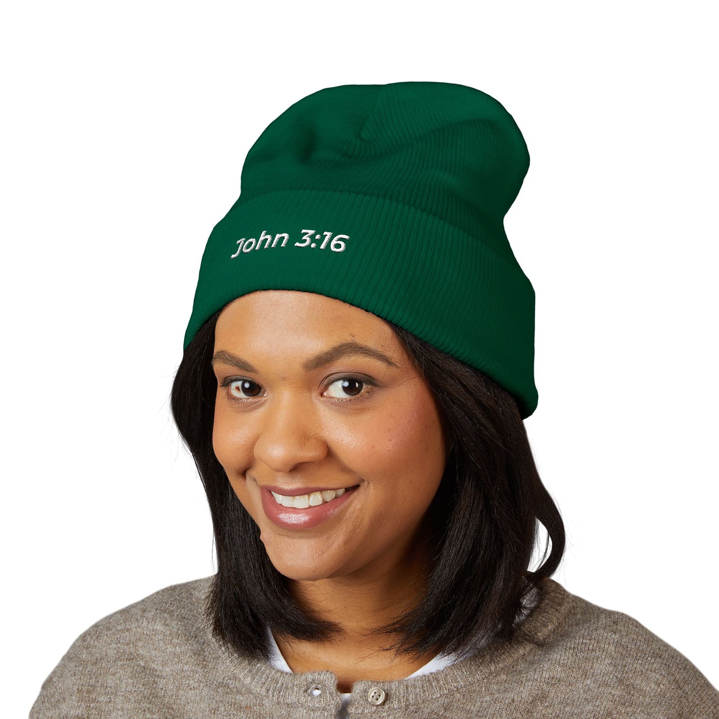 John 3:16 Embroidered Cuffed Beanie