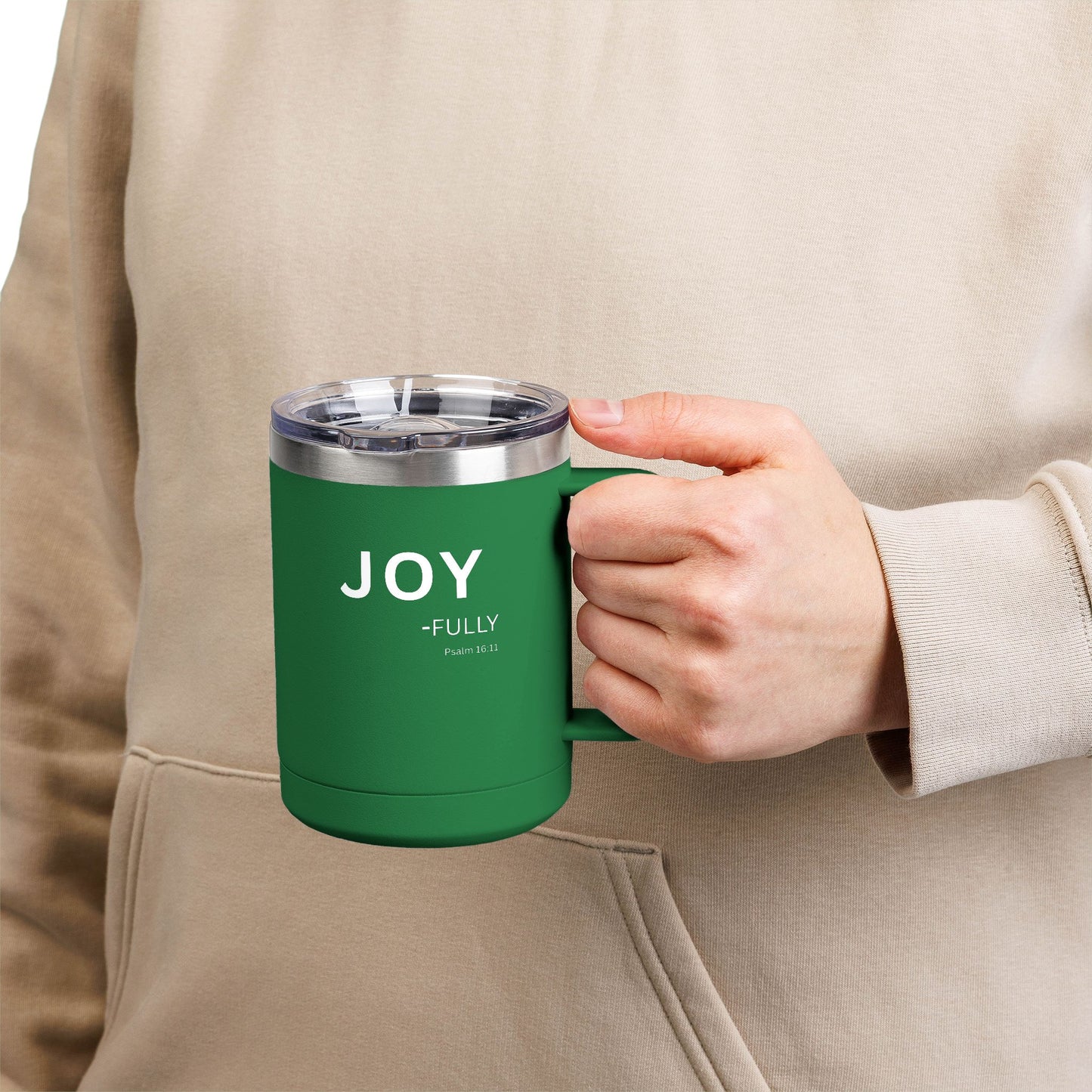 JOY-fully 15oz Coffee Mug Tumbler — Christian Faith Gift, John 1:16