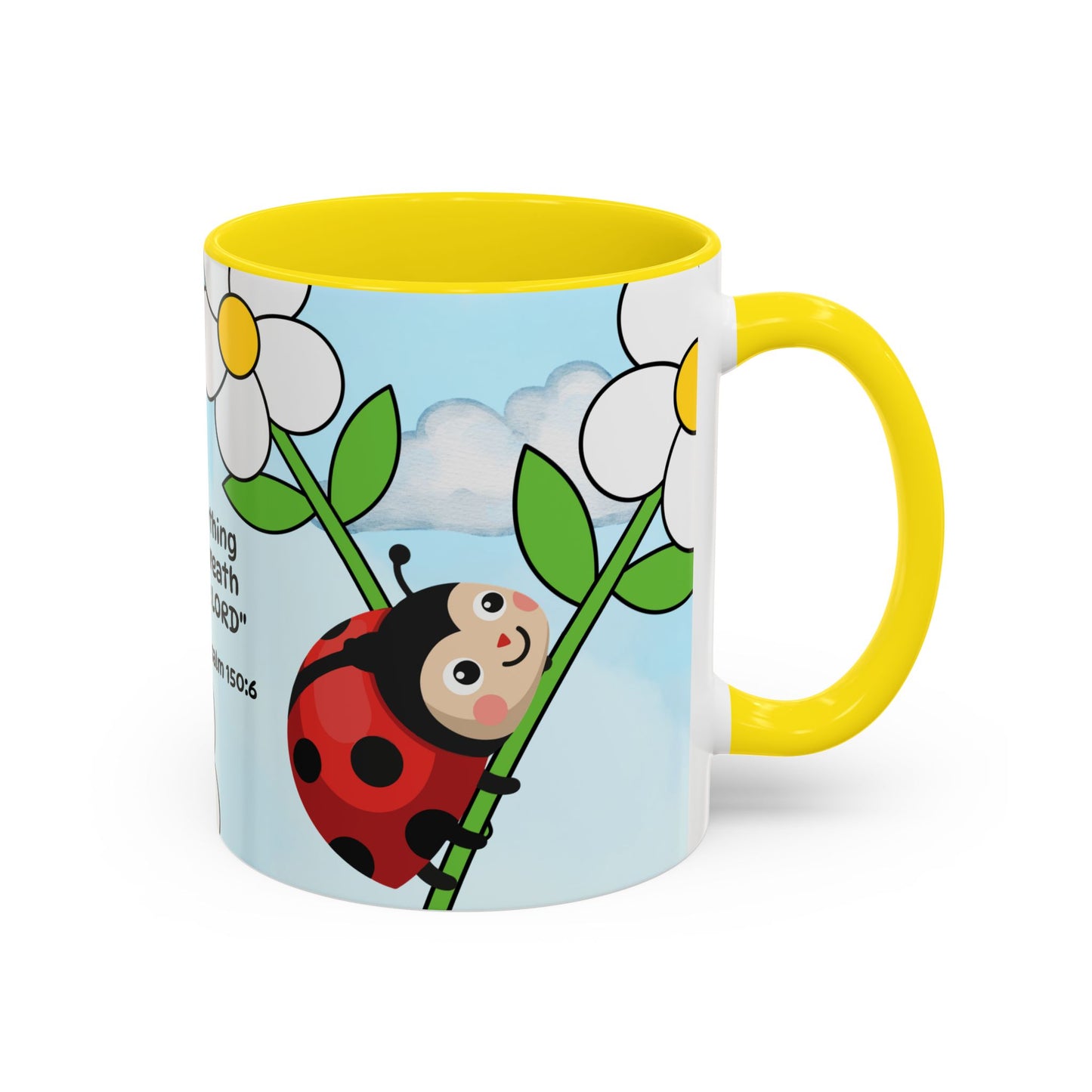 Ladybug Coffee Mug — Christian Ceramic Mug (Psalm 150:6)