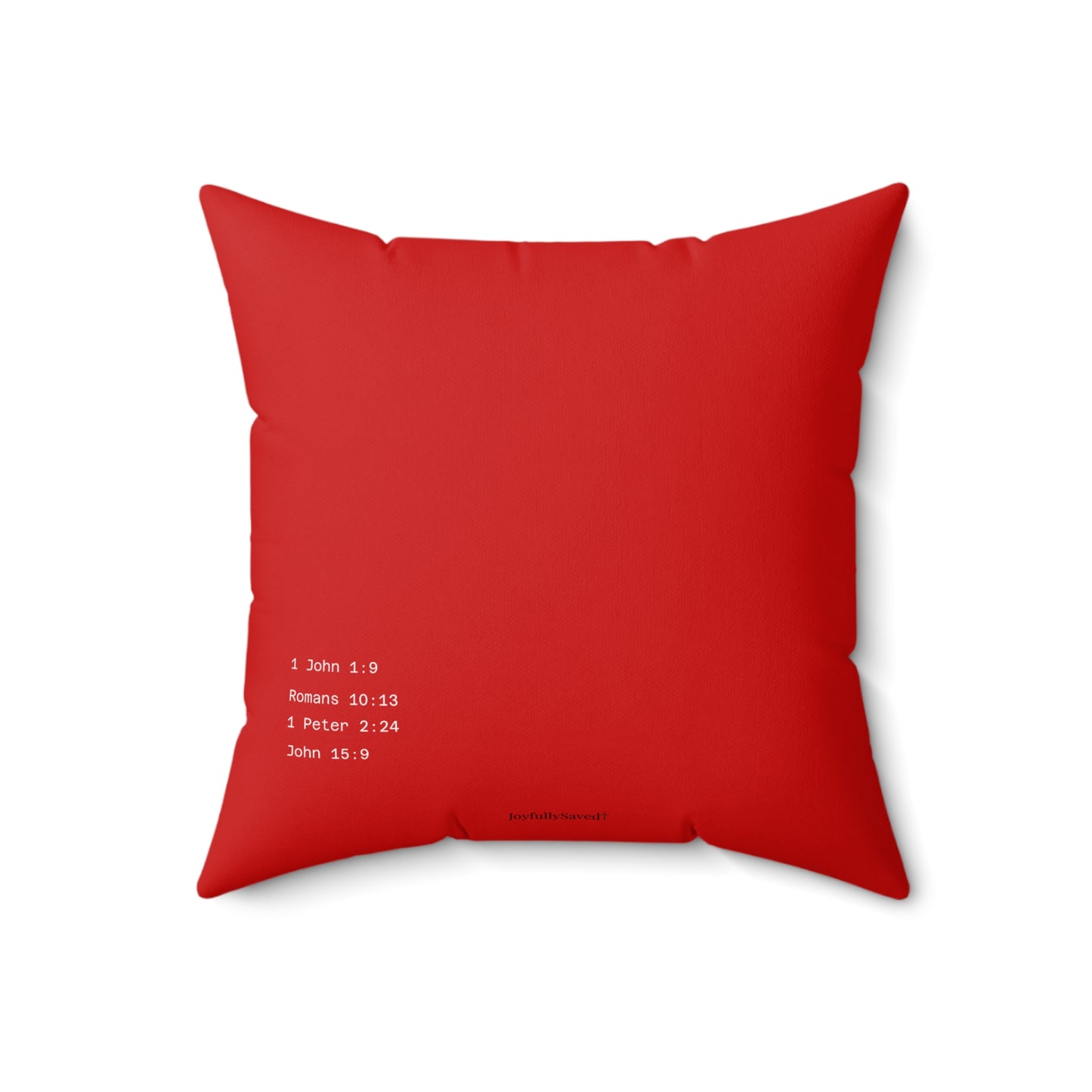 Jesus Square Pillow — Chrisian Decorative Throw Pillow, Red & White