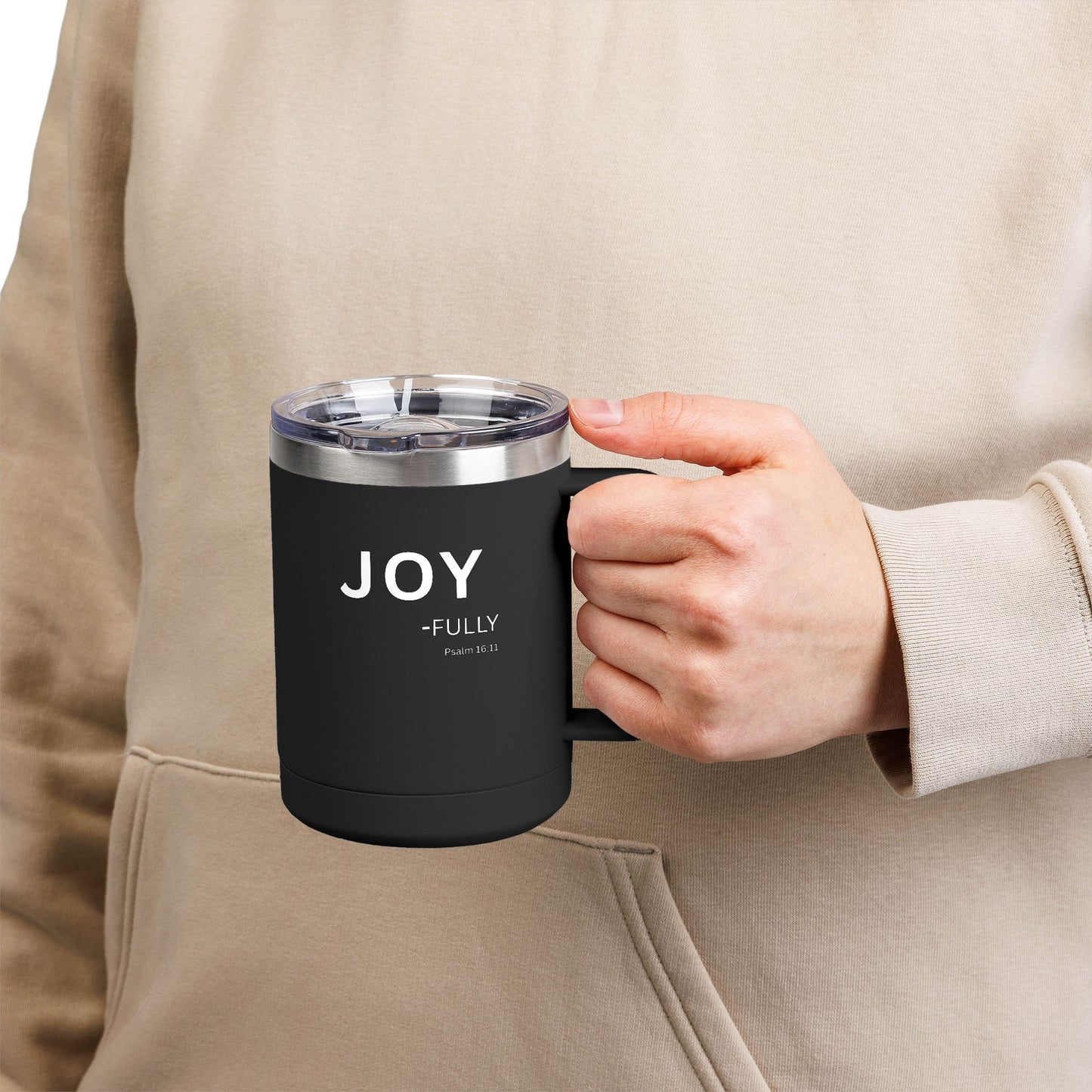 JOY-fully 15oz Coffee Mug Tumbler — Christian Faith Gift, John 1:16