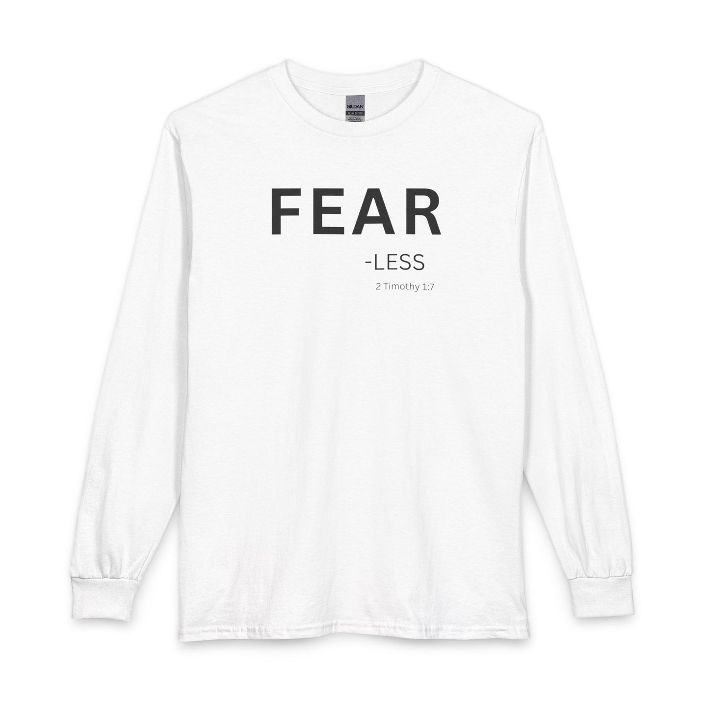 Fear-Less Long Sleeve Tee – Christian Shirt (2 Timothy 1:7)