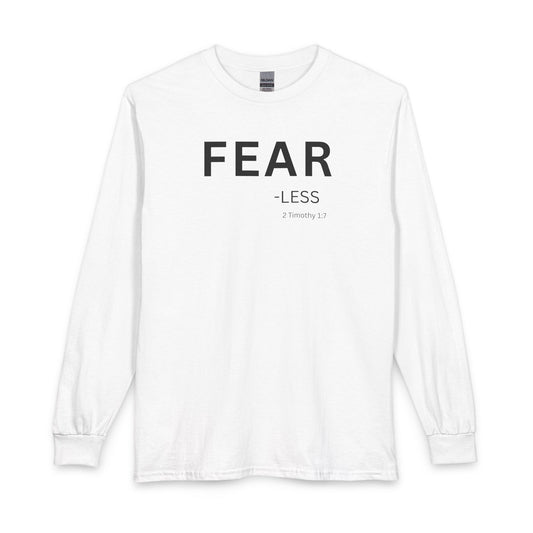 Fear-Less Long Sleeve Tee – Christian Shirt (2 Timothy 1:7)
