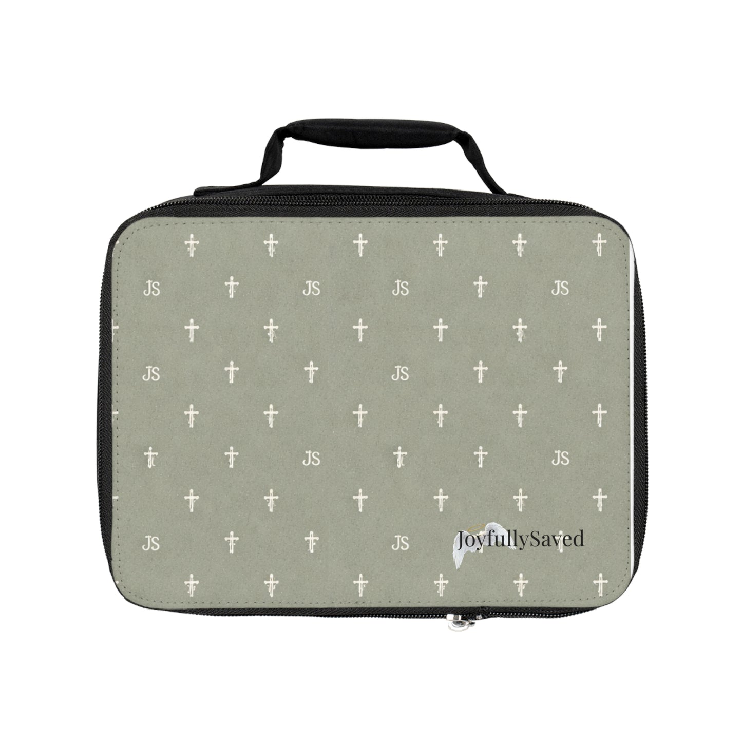 Sage, Crosses ‘Joyfully Saved’ Lunch Bag — Christian Insulated Lunchbox