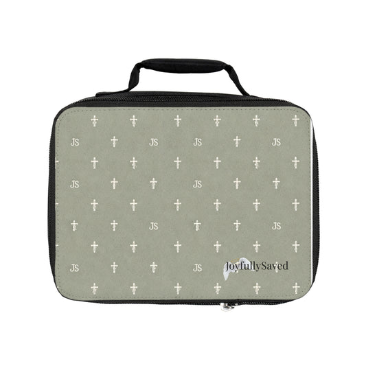 Sage, Crosses ‘Joyfully Saved’ Lunch Bag — Christian Insulated Lunchbox