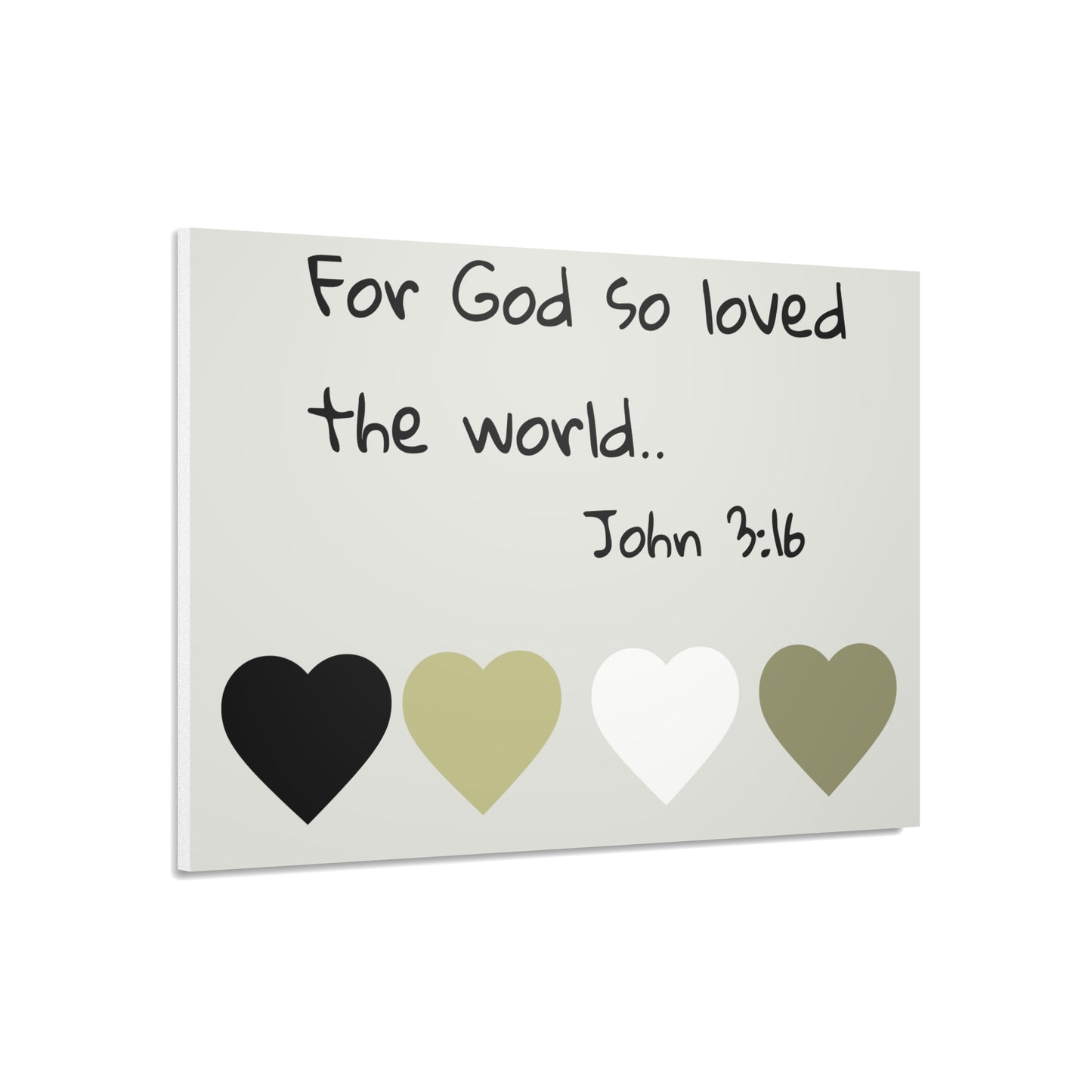 Foam Board — "For God So Loved the World" John 3:16 Christian Wall Art (Hearts Accent)