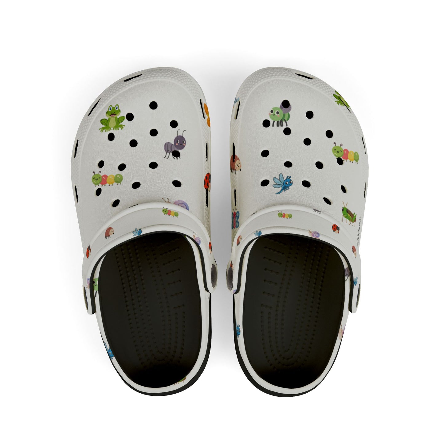 Kids EVA Foam Clogs  with Charms— "Bugs & Blessings" Pattern Christian Slip-Ons