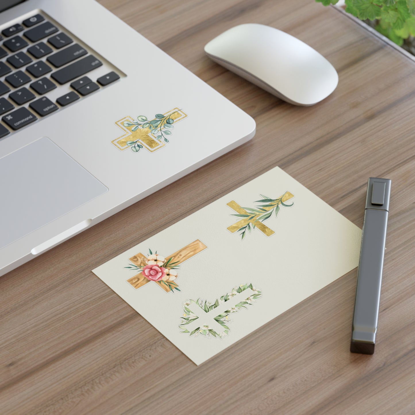 Christian Crosses Sticker Sheet — 4 Religious Faith Stickers