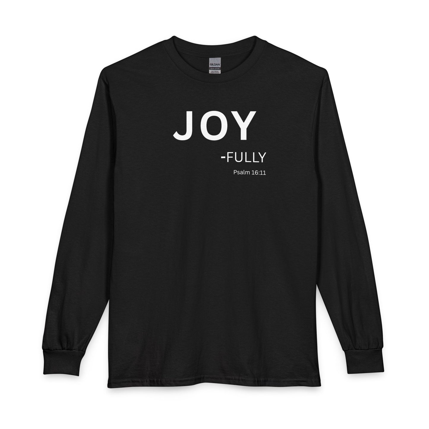 Joy-Fully Long Sleeve Tee – Christian Shirt (Psalm 16:11)