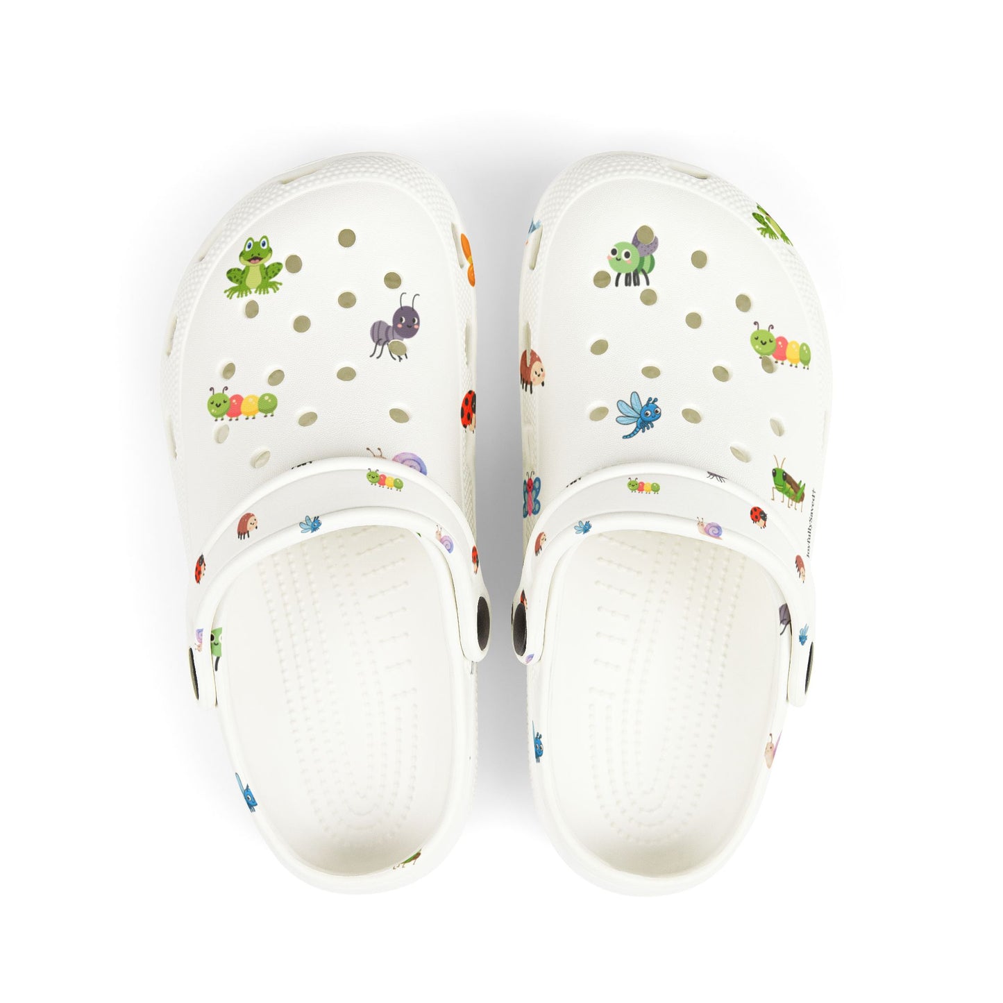 Kids EVA Foam Clogs  with Charms— "Bugs & Blessings" Pattern Christian Slip-Ons