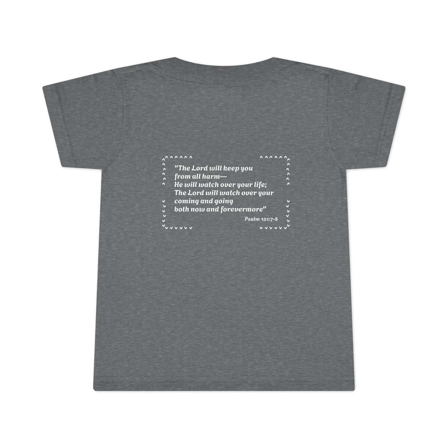 Christian Toddler T-Shirt —  Heart & Cross Tee (Psalm 121:7-8)